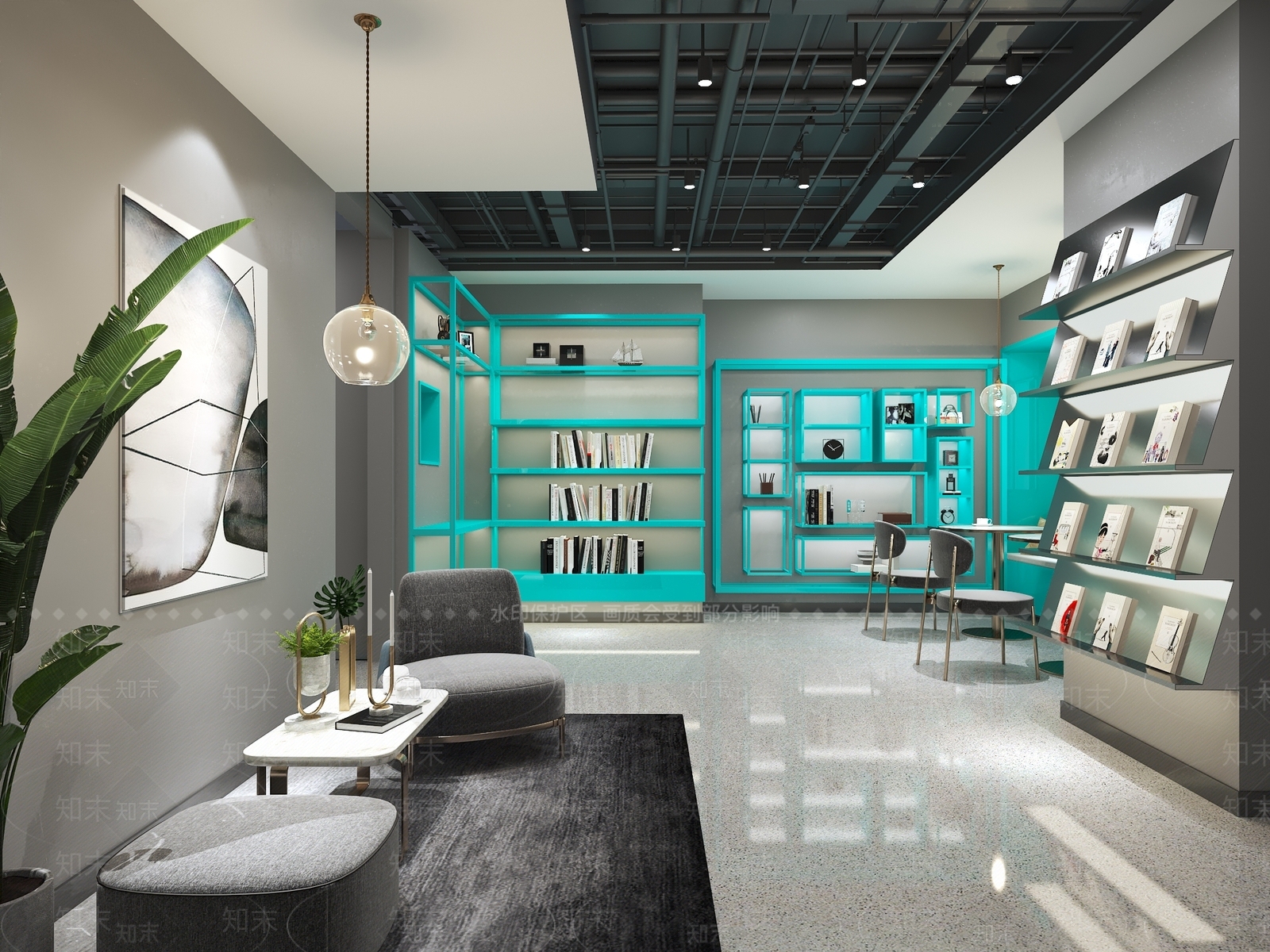 工业风书店3D模型下载【ID:760030945】