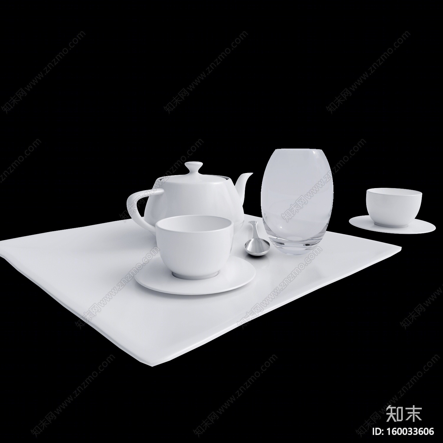 现代风格茶具3D模型下载【ID:160033606】