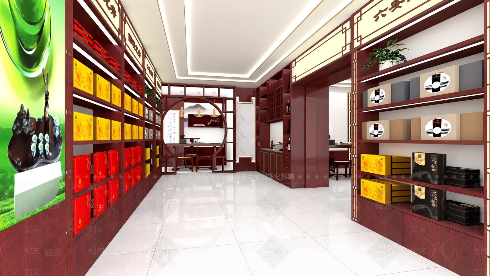 古典风格茶艺展厅SU模型下载【ID:560045865】