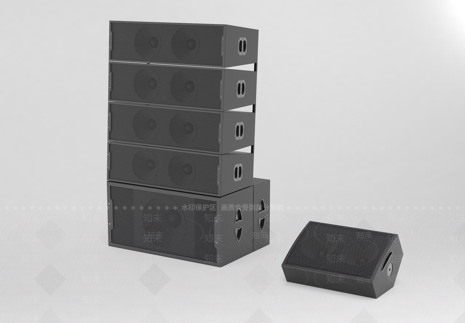 现代风格舞台音响SU模型下载【ID:360119750】