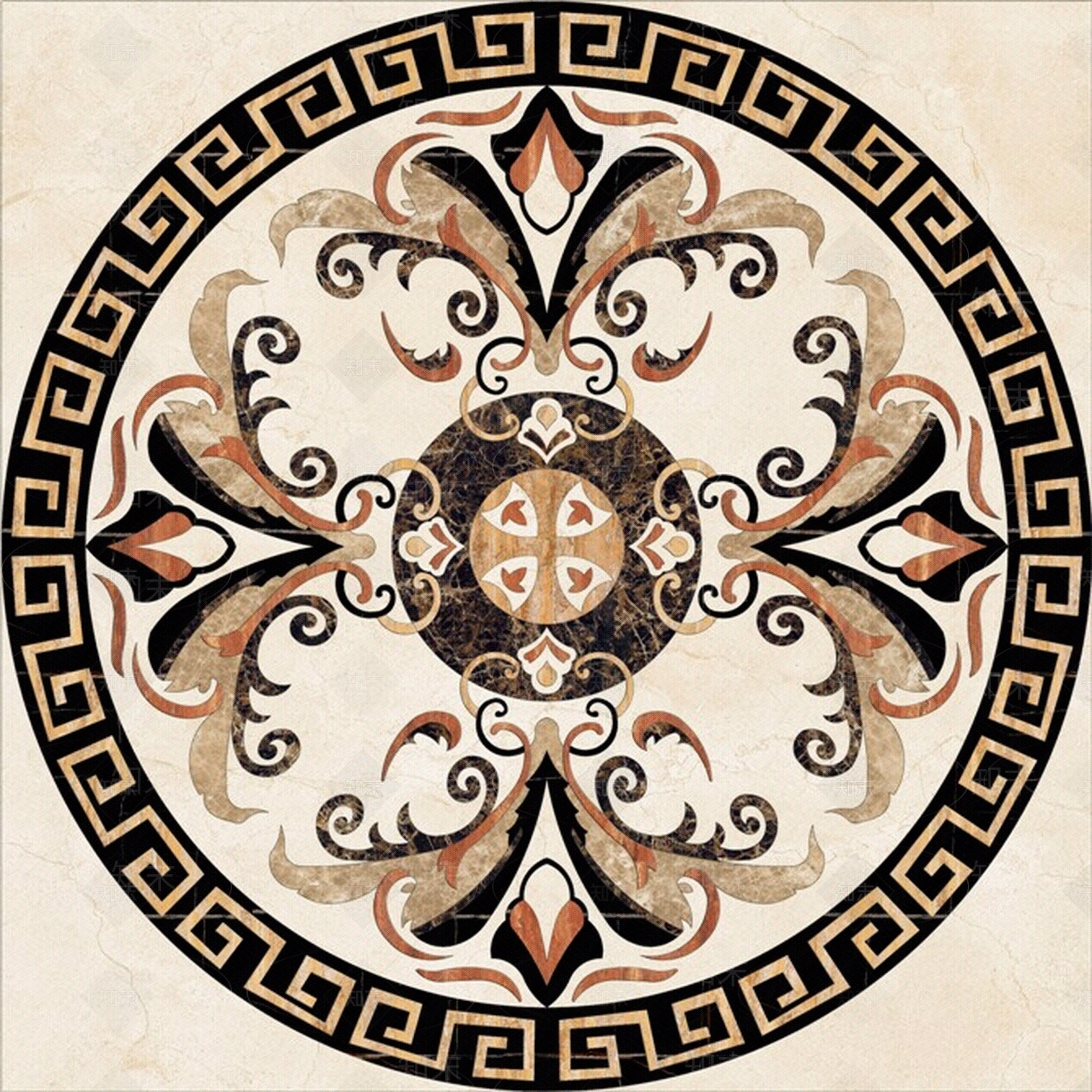 中式地面拼花贴图下载【ID:760146845】