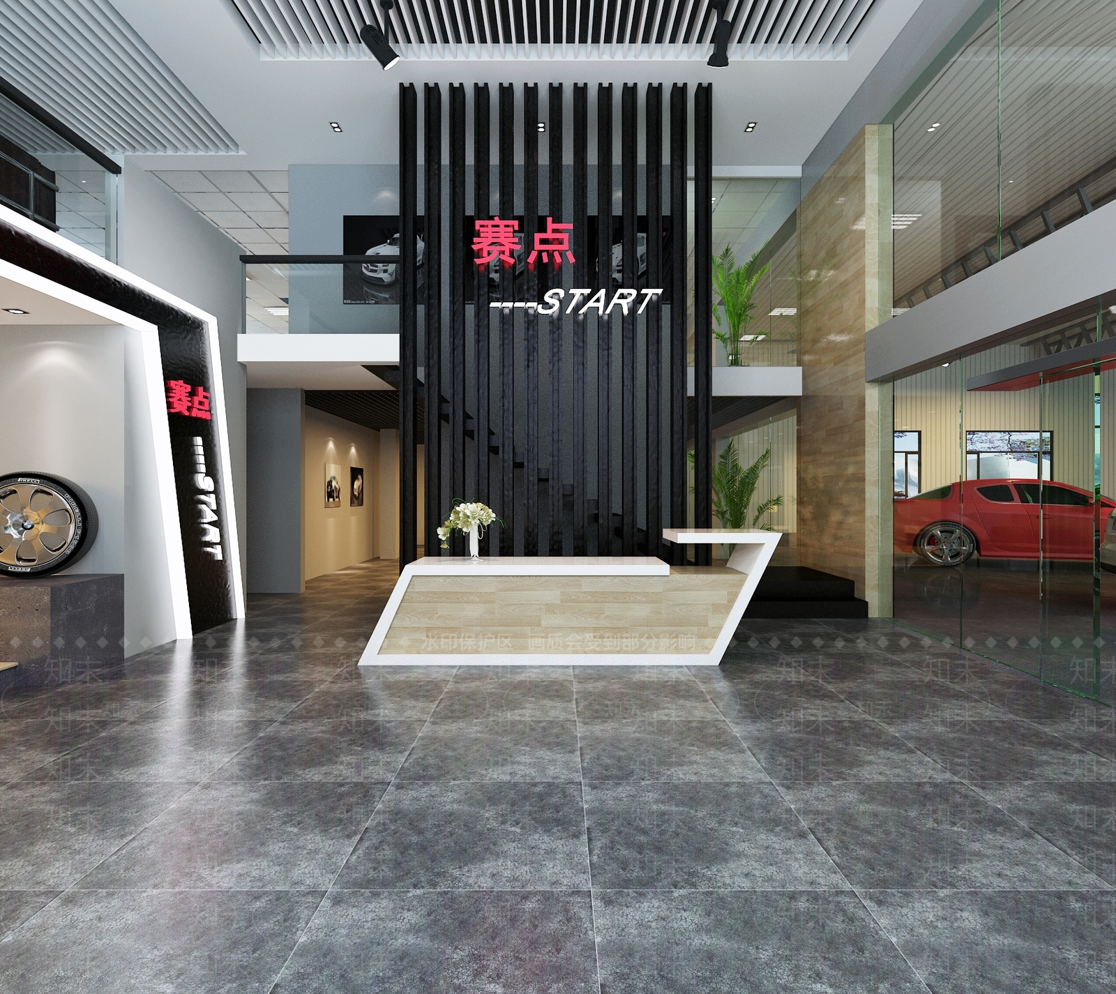 工业风汽车4s店3D模型下载【ID:660156188】