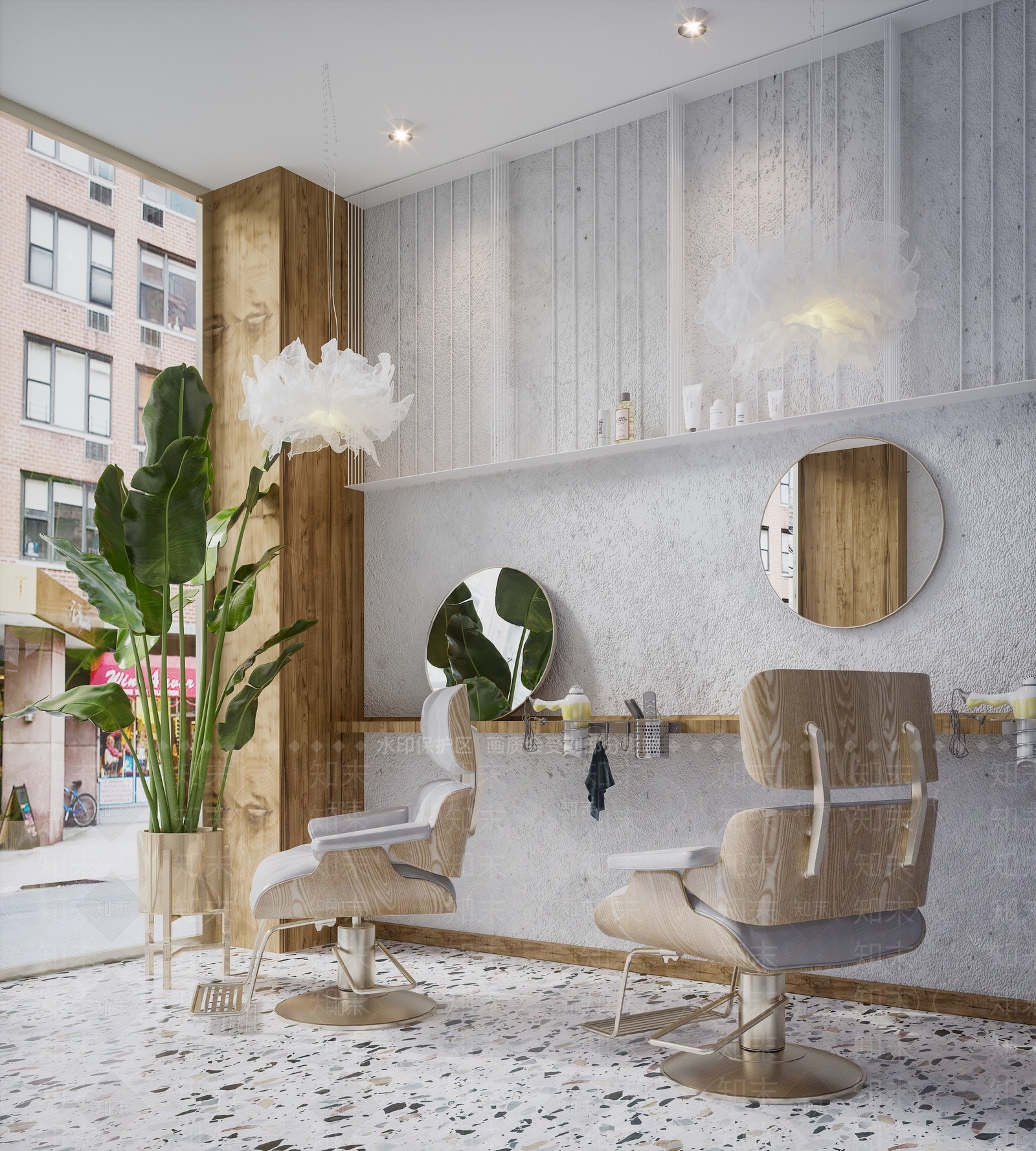 现代轻奢理发店3D模型下载【ID:960174709】