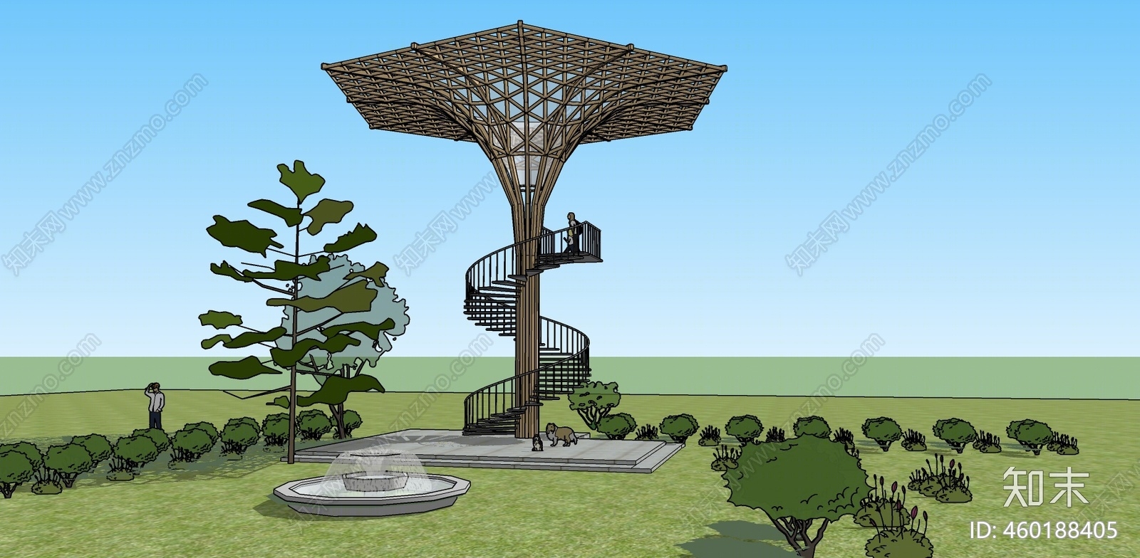 现代风格景观小建筑SU模型下载【ID:460188405】