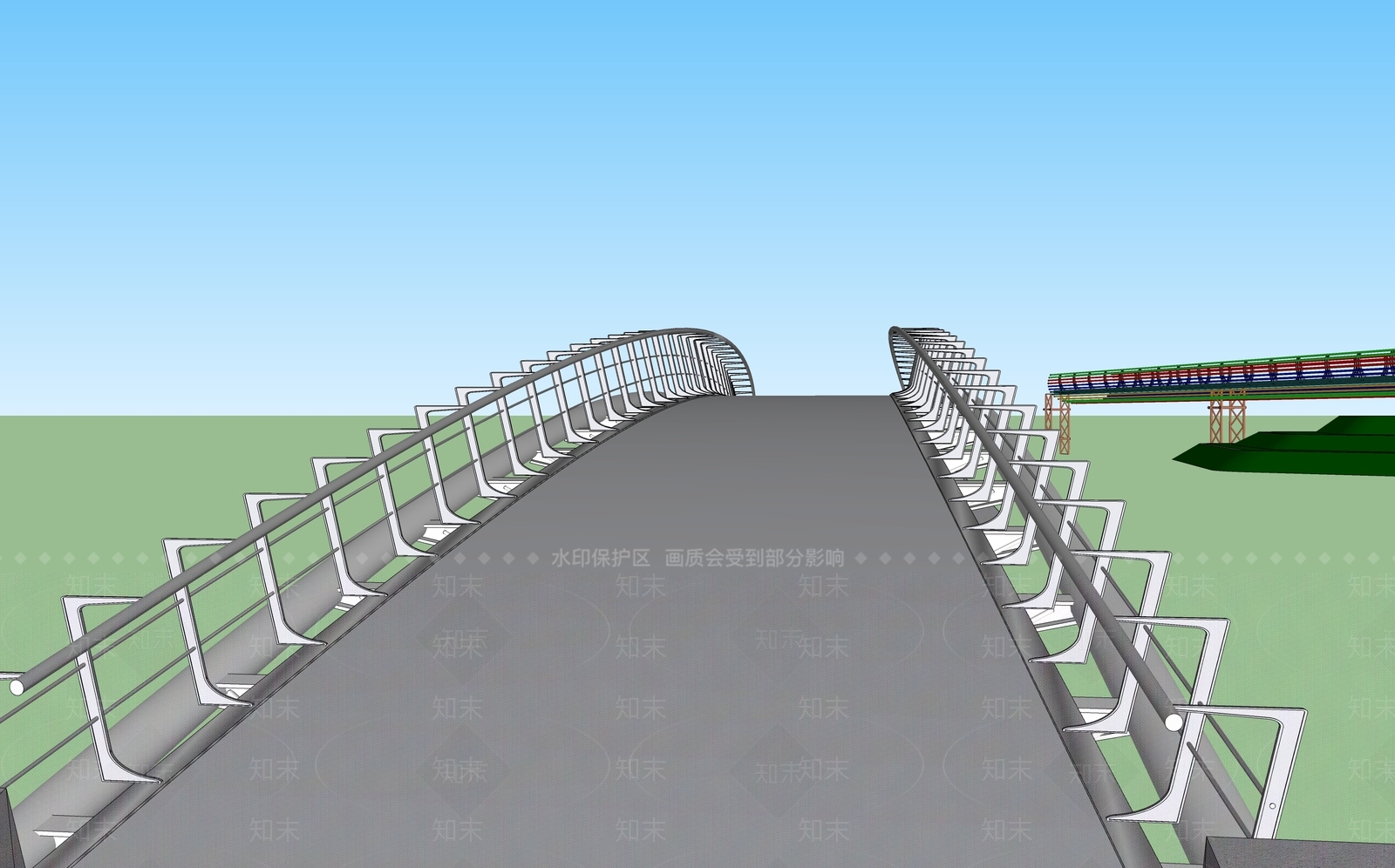 现代风格大桥SU模型下载【ID:660194019】