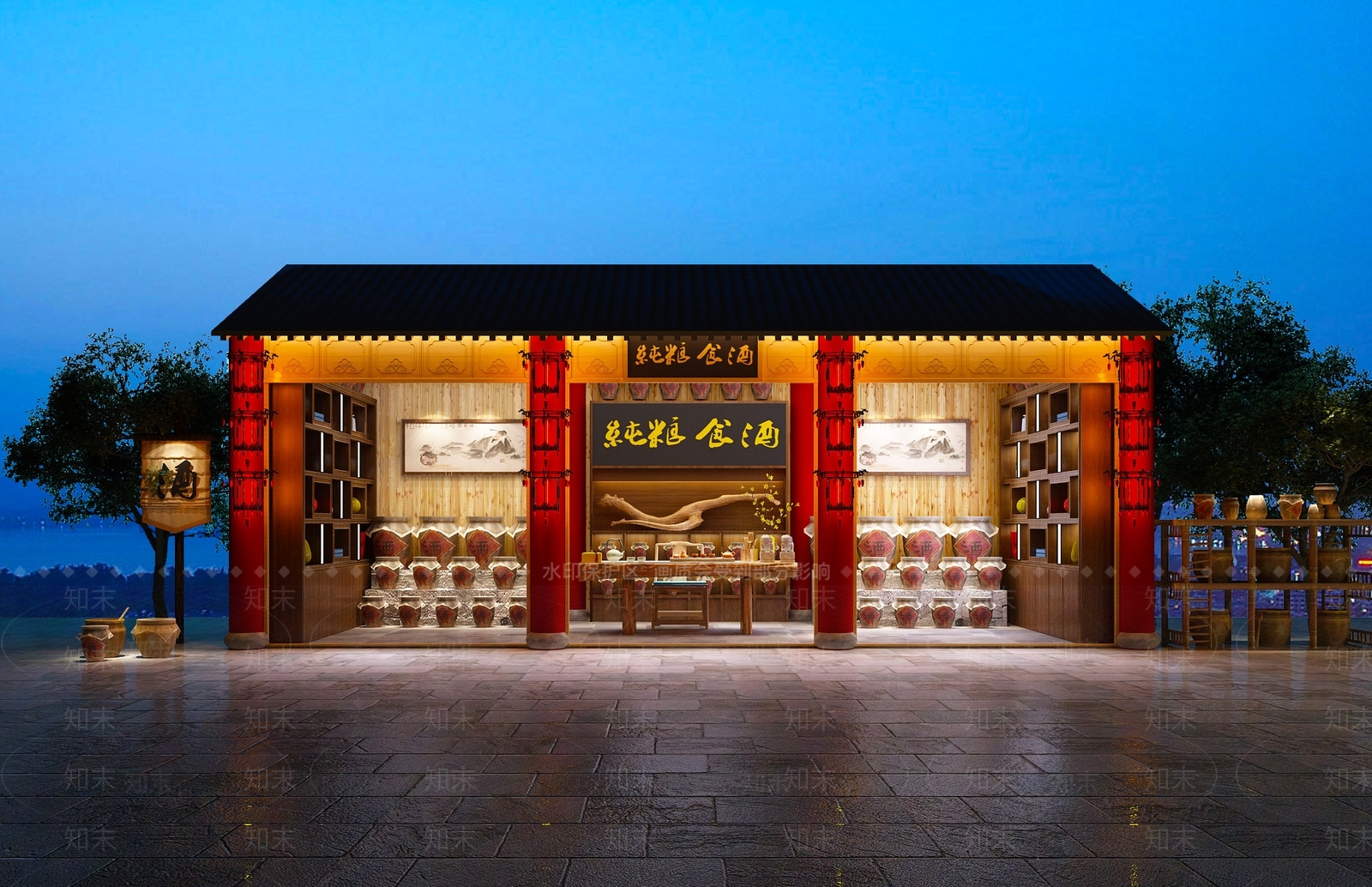 中式仿古建筑3D模型下载【ID:260195220】