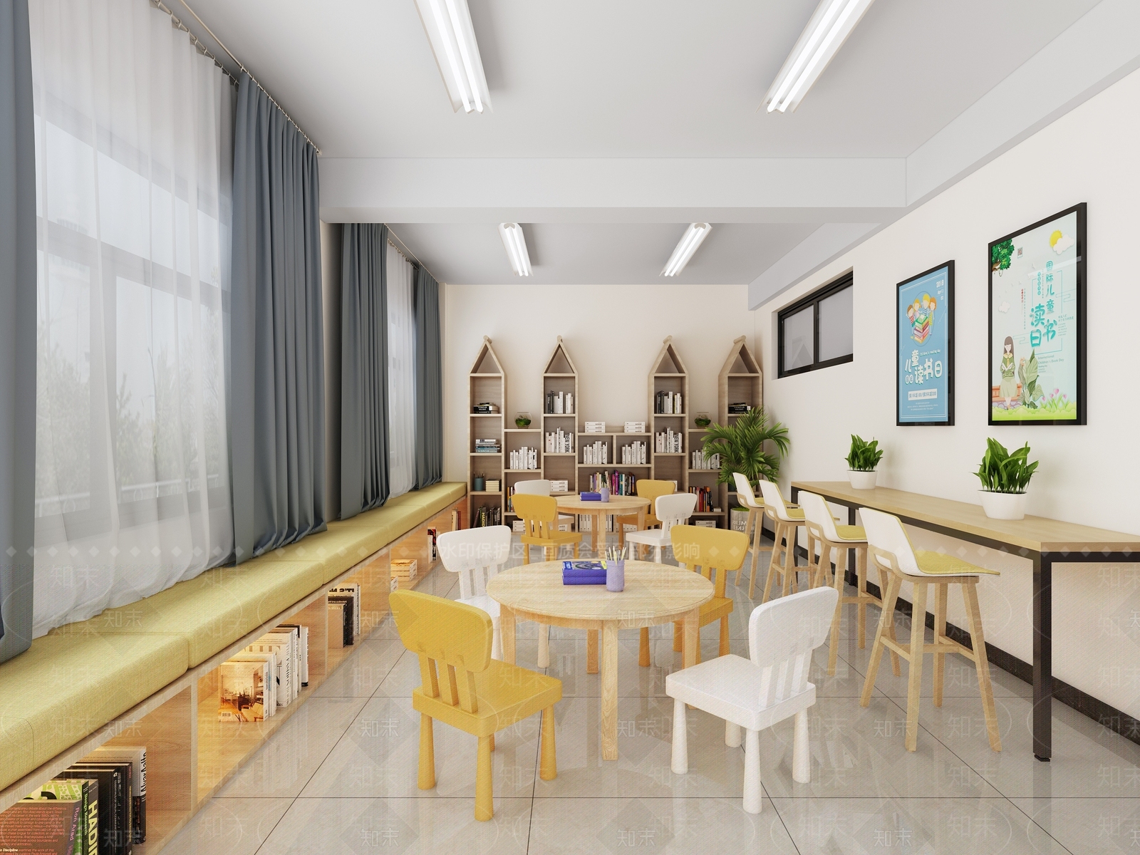 现代儿童书吧3D模型下载【ID:260212750】