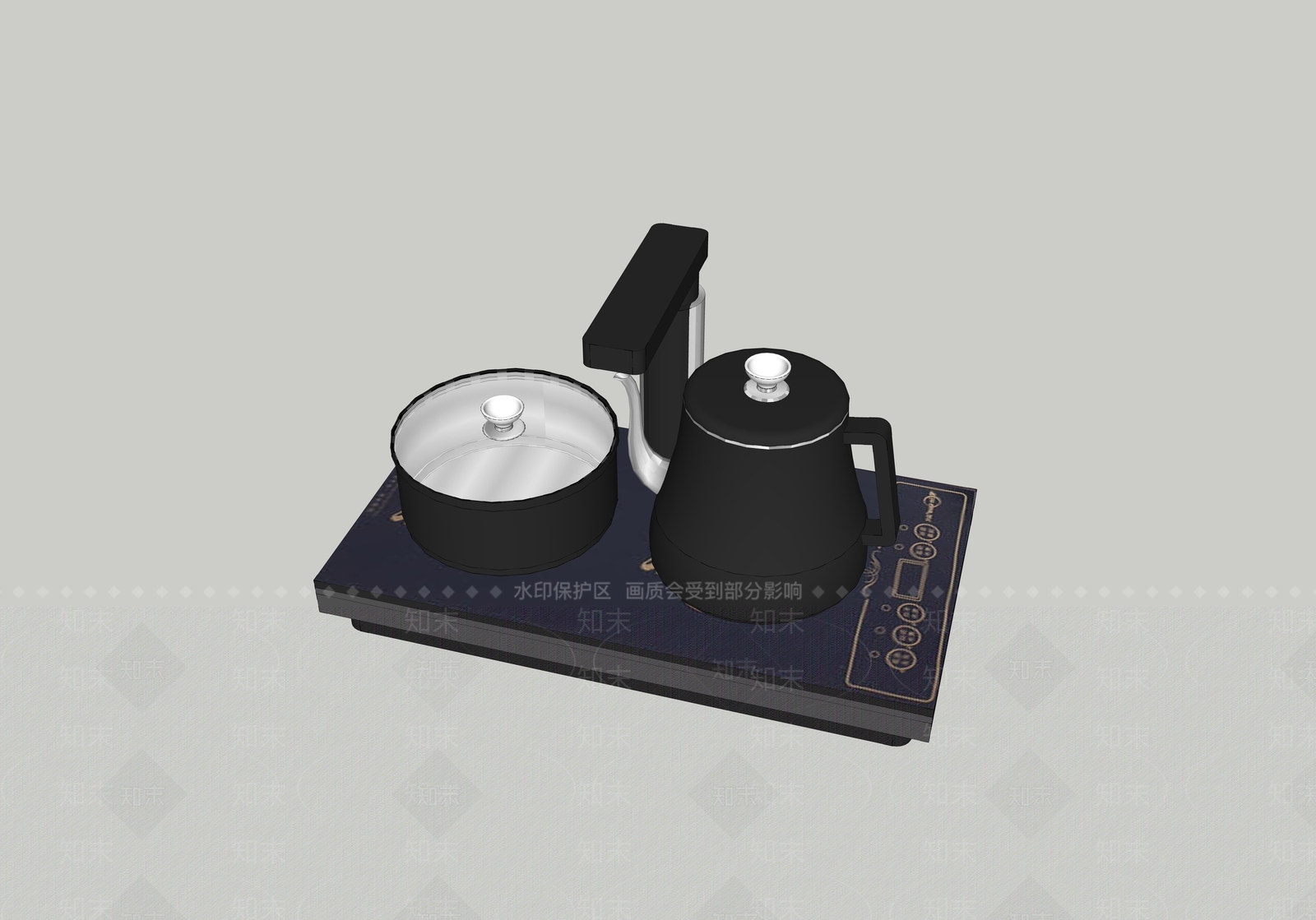 现代电热烧水壶SU模型下载【ID:860267417】