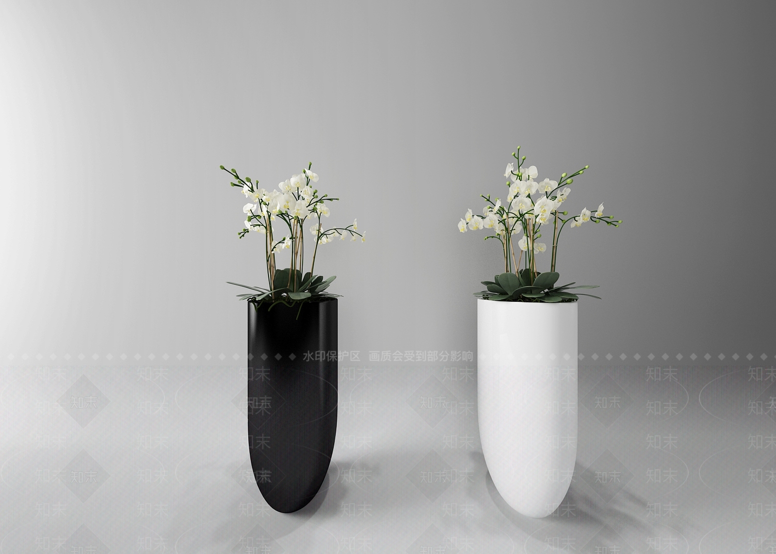 现代公司前台盆栽盆景3D模型下载【ID:360314877】