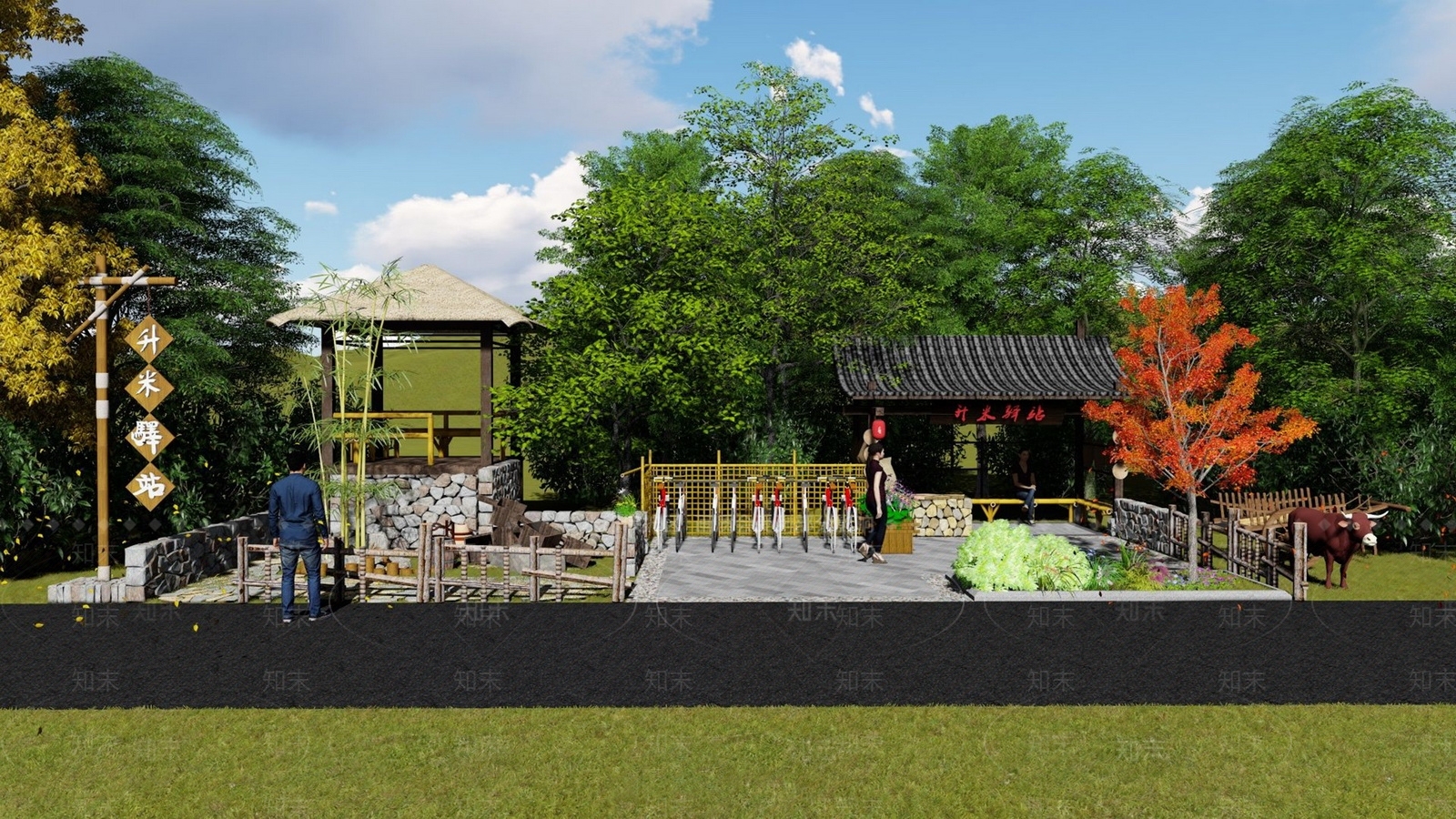 中式风格驿站SU模型下载【ID:560321739】
