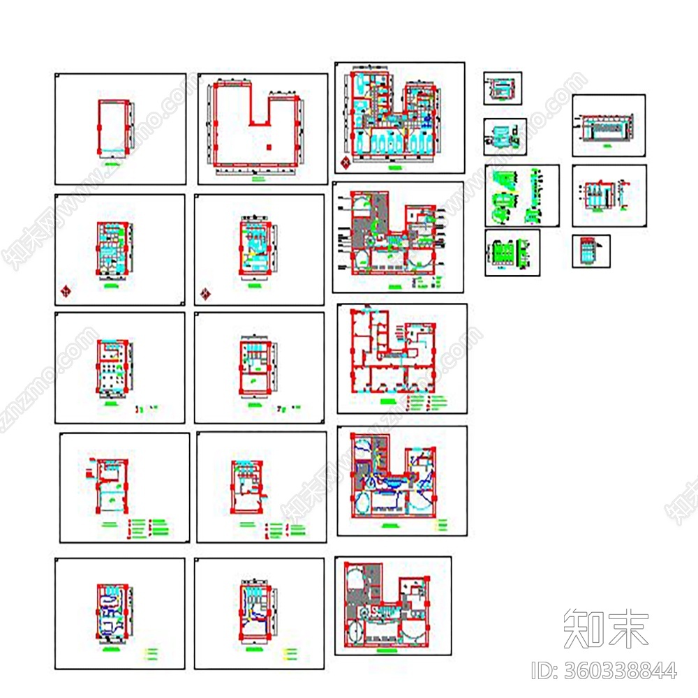 美容院全套装修图cad施工图下载【ID:360338844】