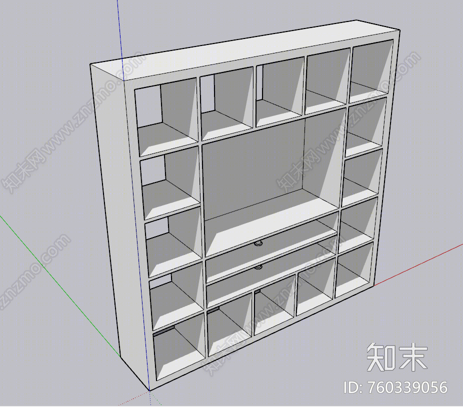 现代风格书架SU模型下载【ID:760339056】