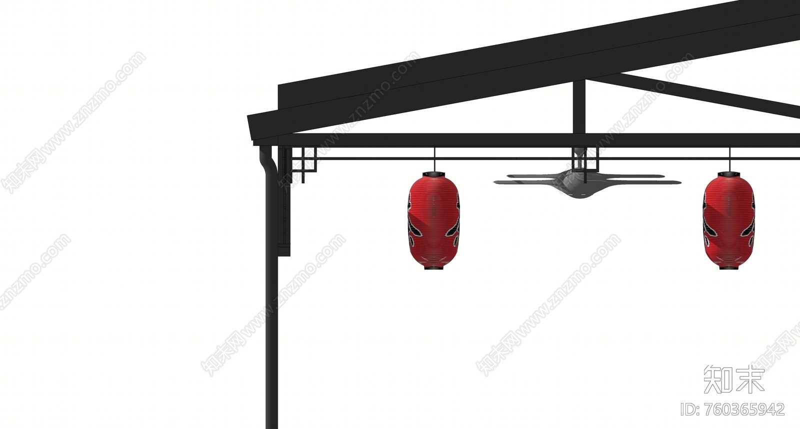 中式风格灯笼SU模型下载【ID:760365942】