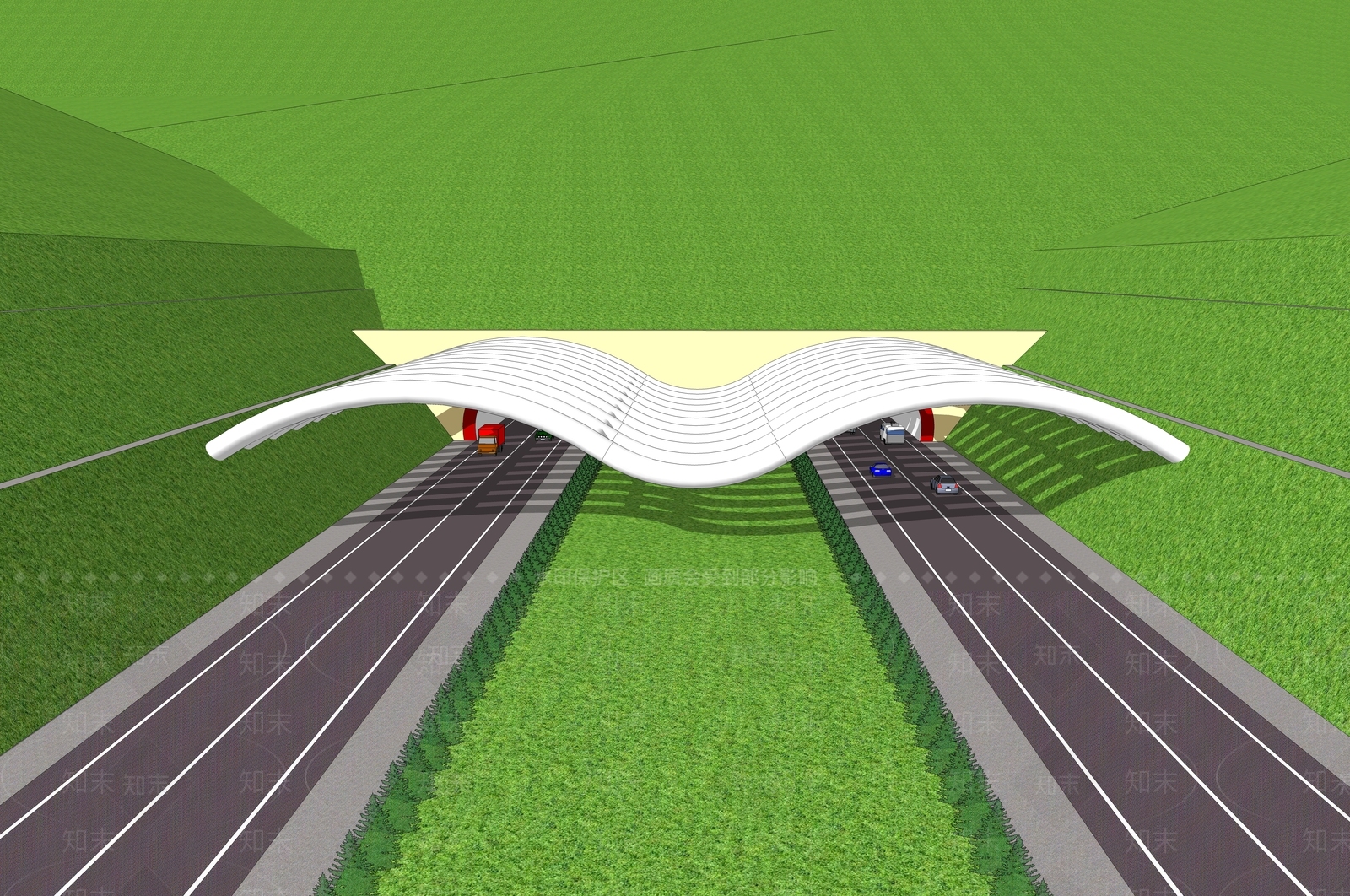 现代风格道路SU模型下载【ID:960377763】