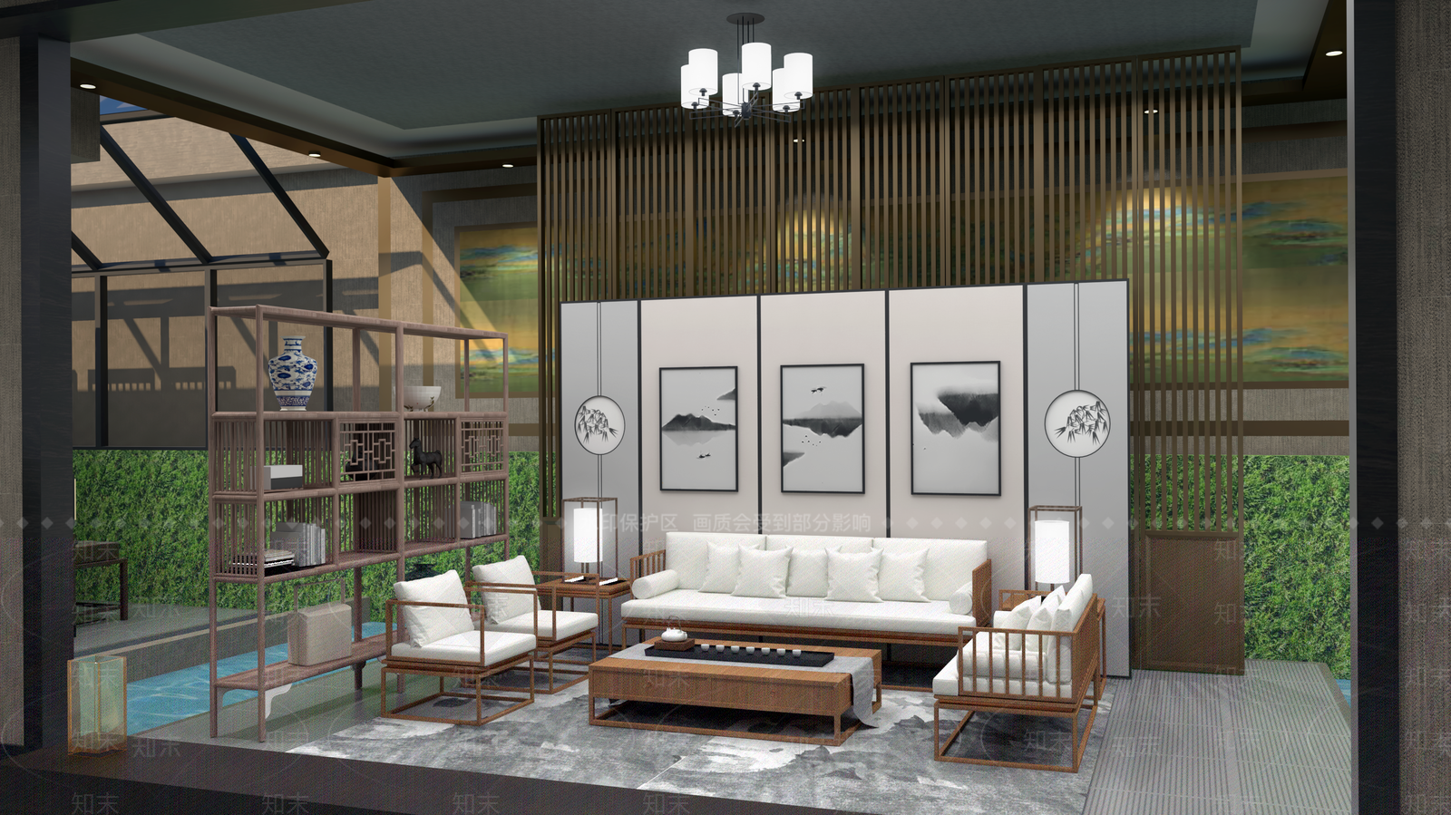 中式风格SPA会所SU模型下载【ID:760393695】
