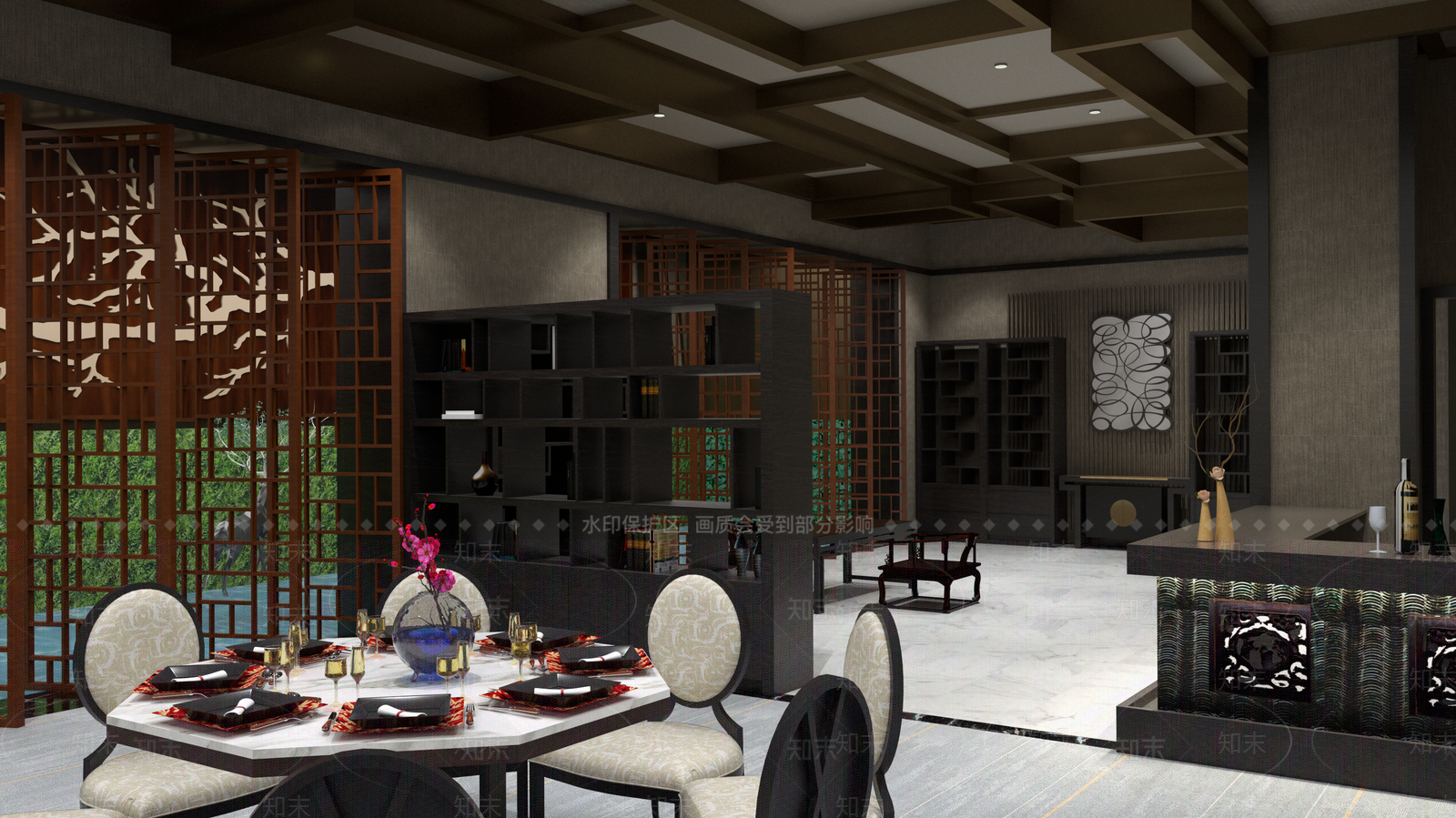 中式风格SPA会所SU模型下载【ID:760393695】