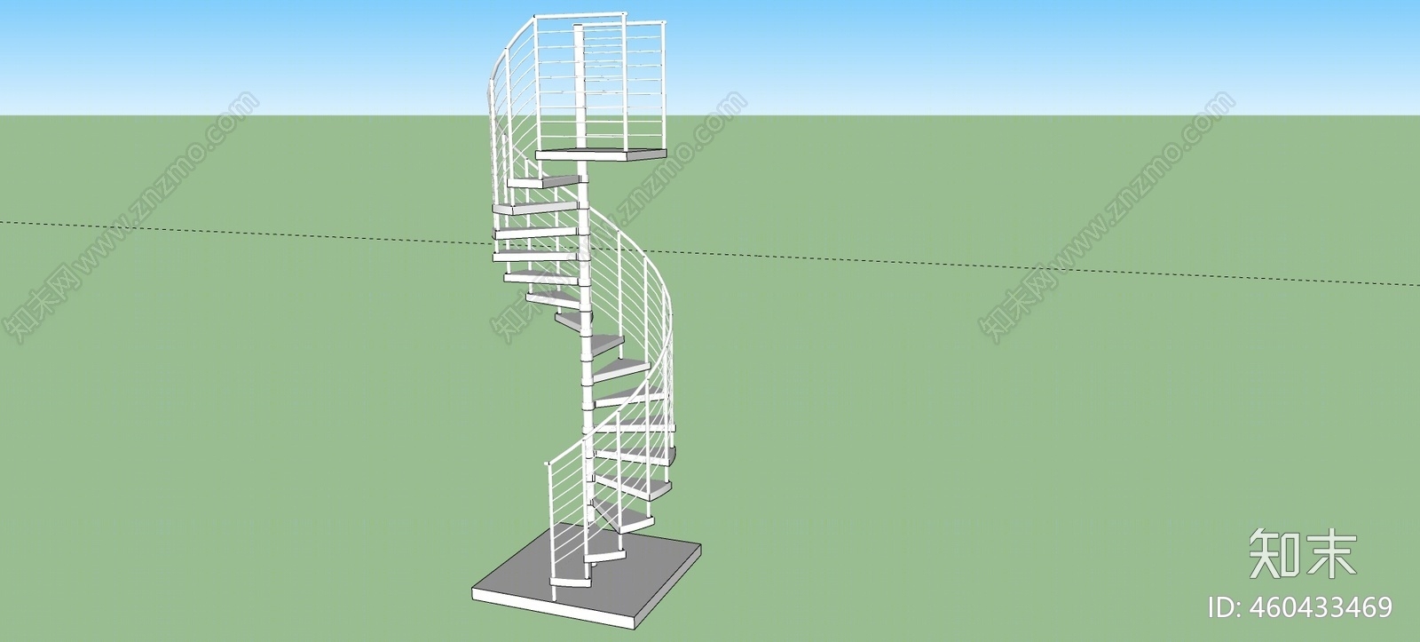 现代风格旋转楼梯SU模型下载【ID:460433469】