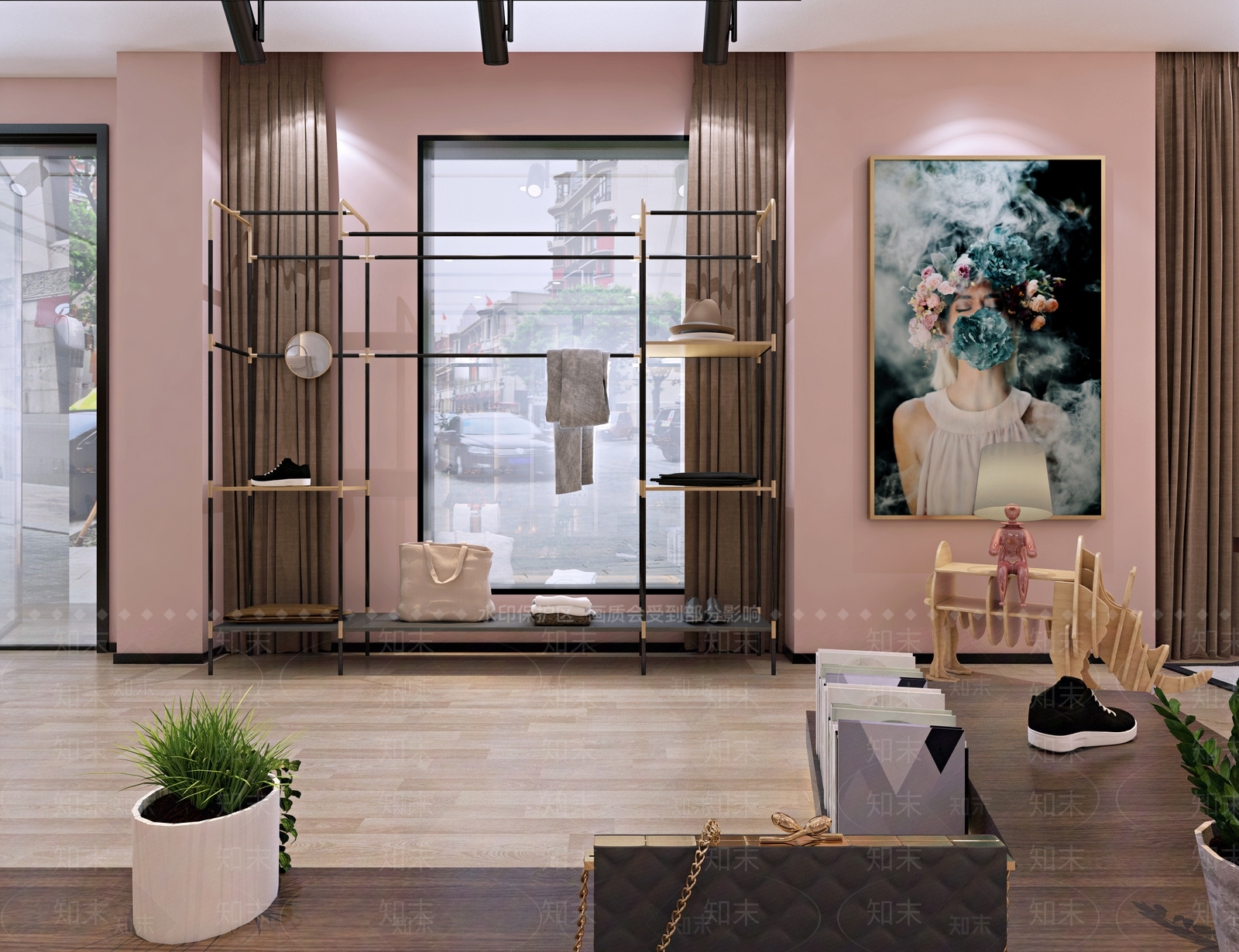 现代鞋子专卖店3D模型下载【ID:760441707】