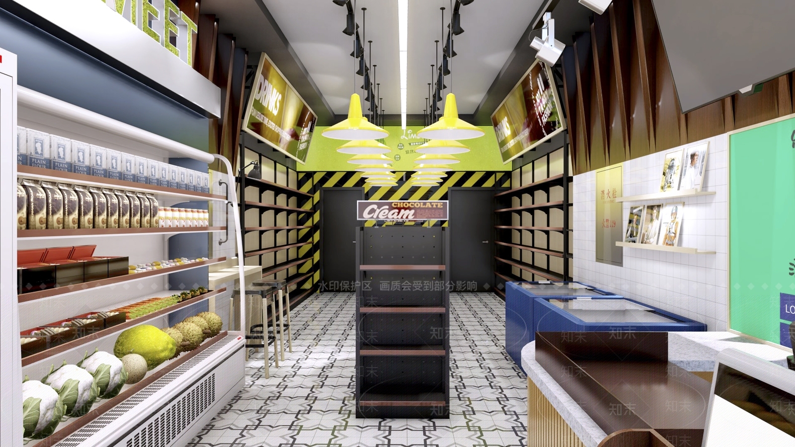 现代风格超市SU模型下载【ID:360459228】
