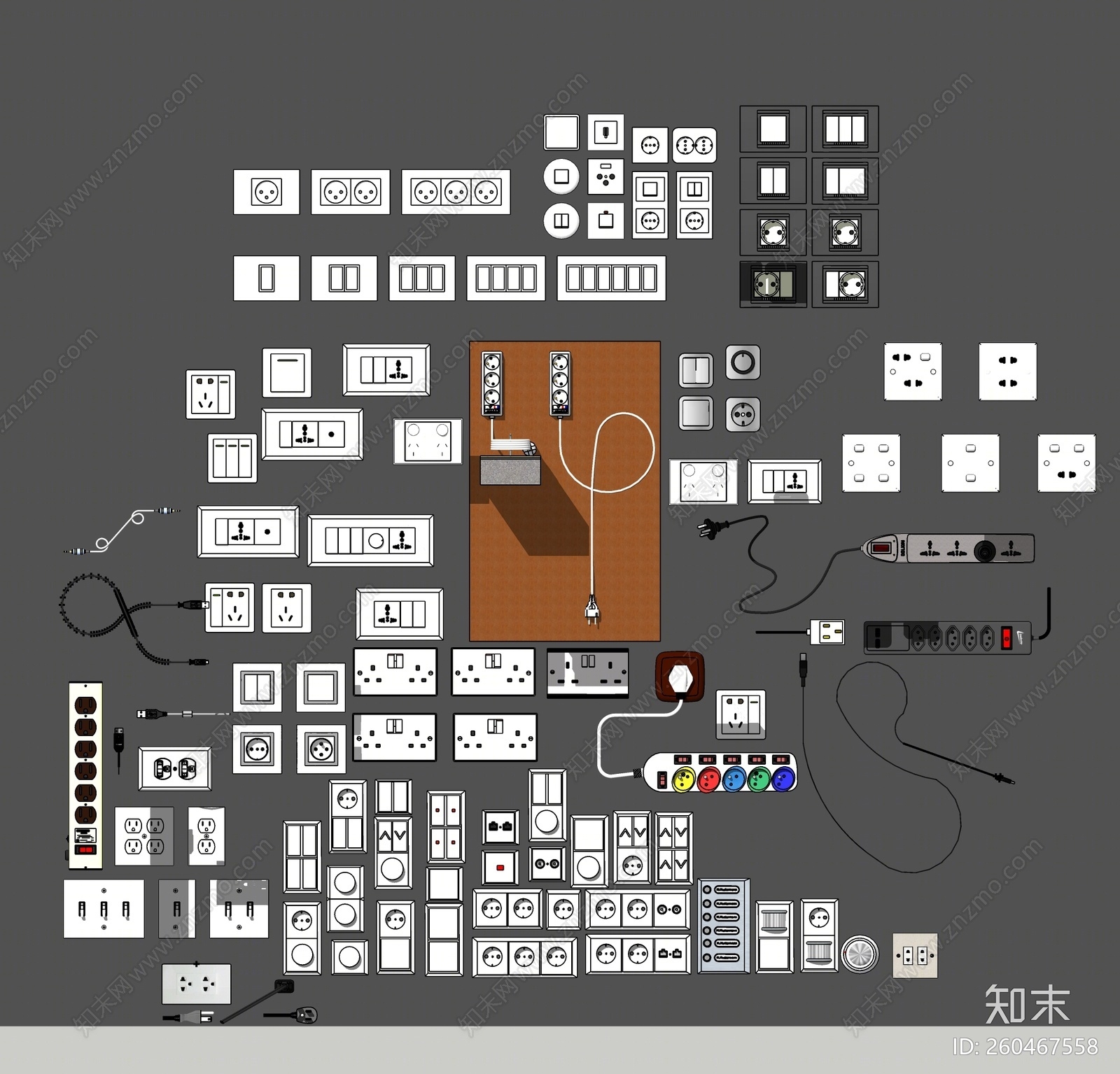 现代风格开关SU模型下载【ID:260467558】