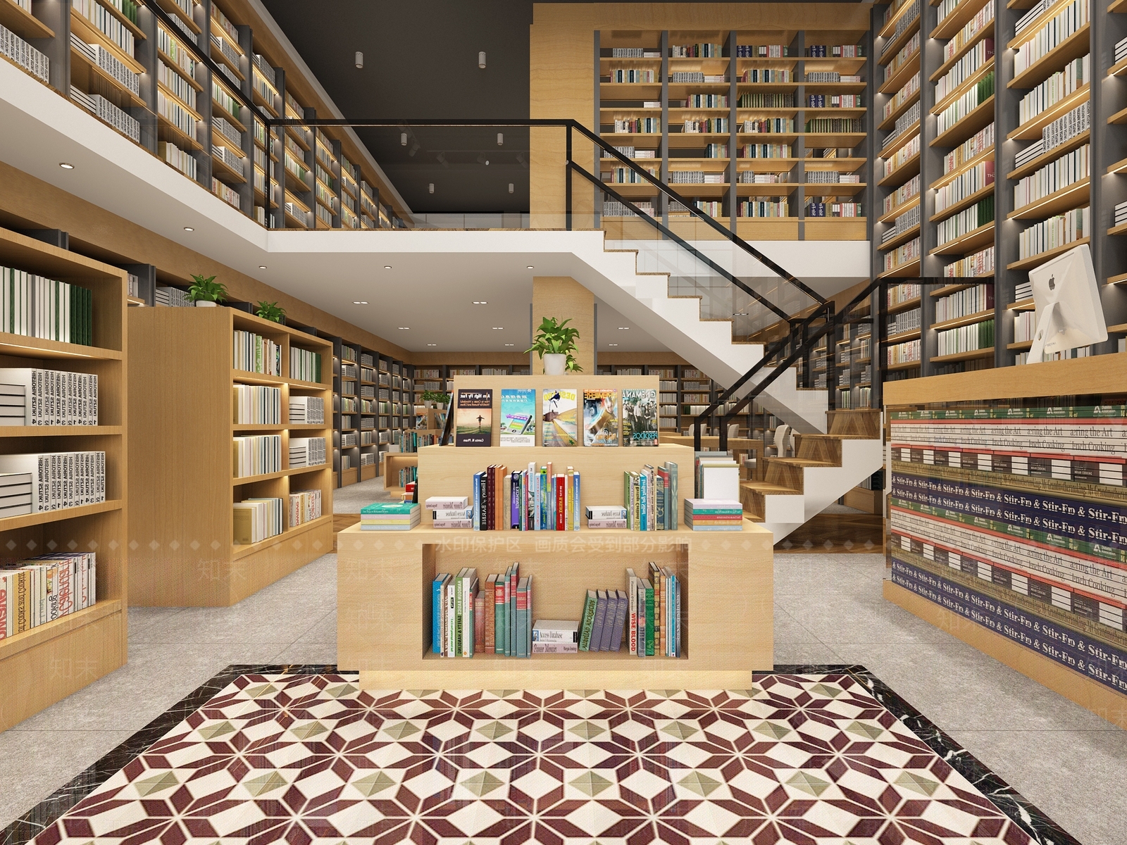 工业风书店3D模型下载【ID:760477966】