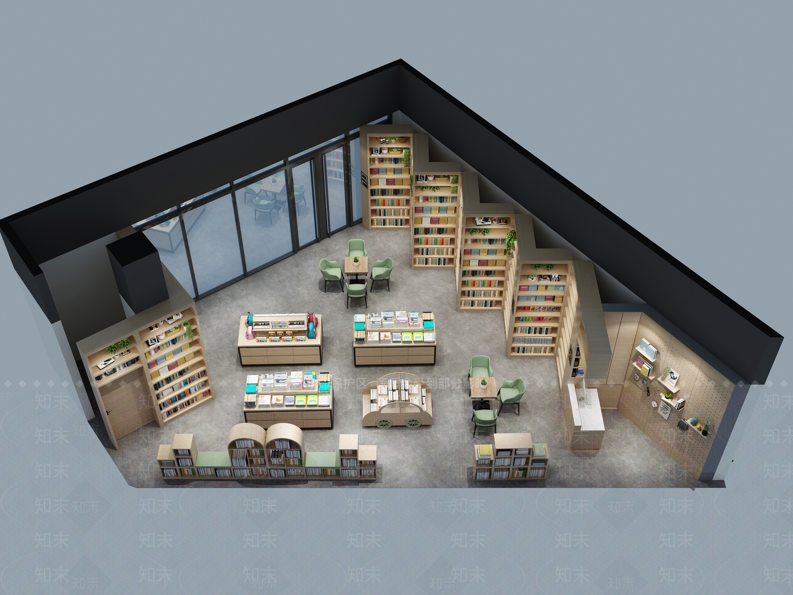 现代书店3D模型下载【ID:760504987】