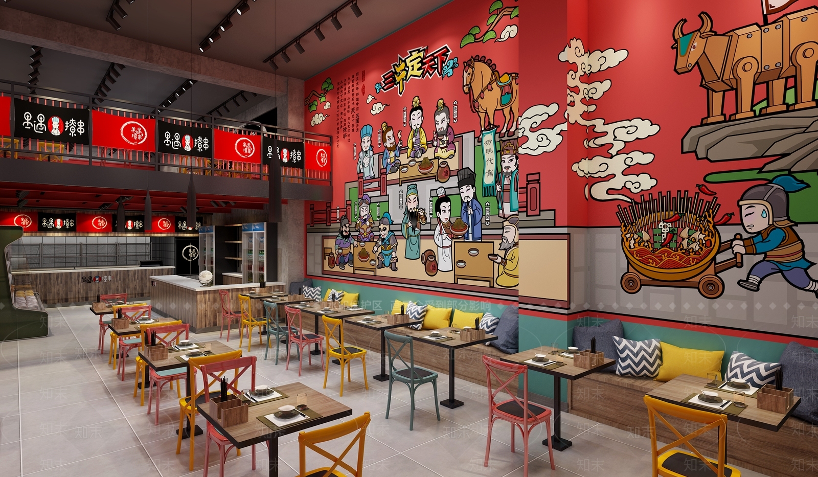工业风格火锅店SU模型下载【ID:860526851】