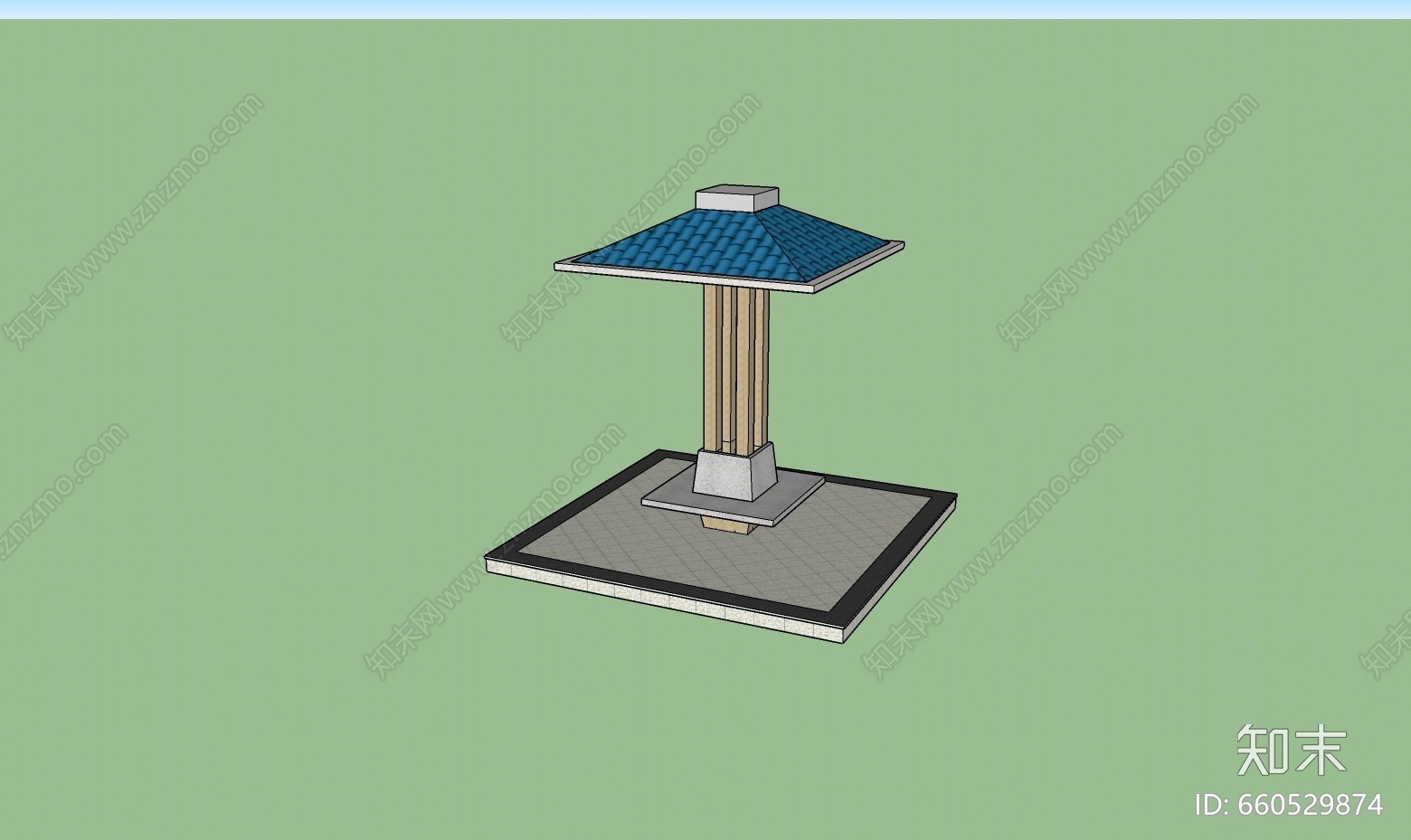 现代风格景观柱SU模型下载【ID:660529874】