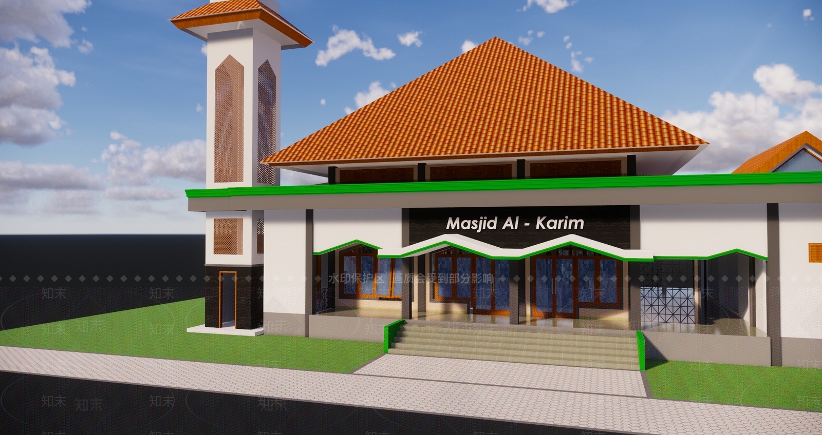 欧式风格礼堂SU模型下载【ID:560568237】