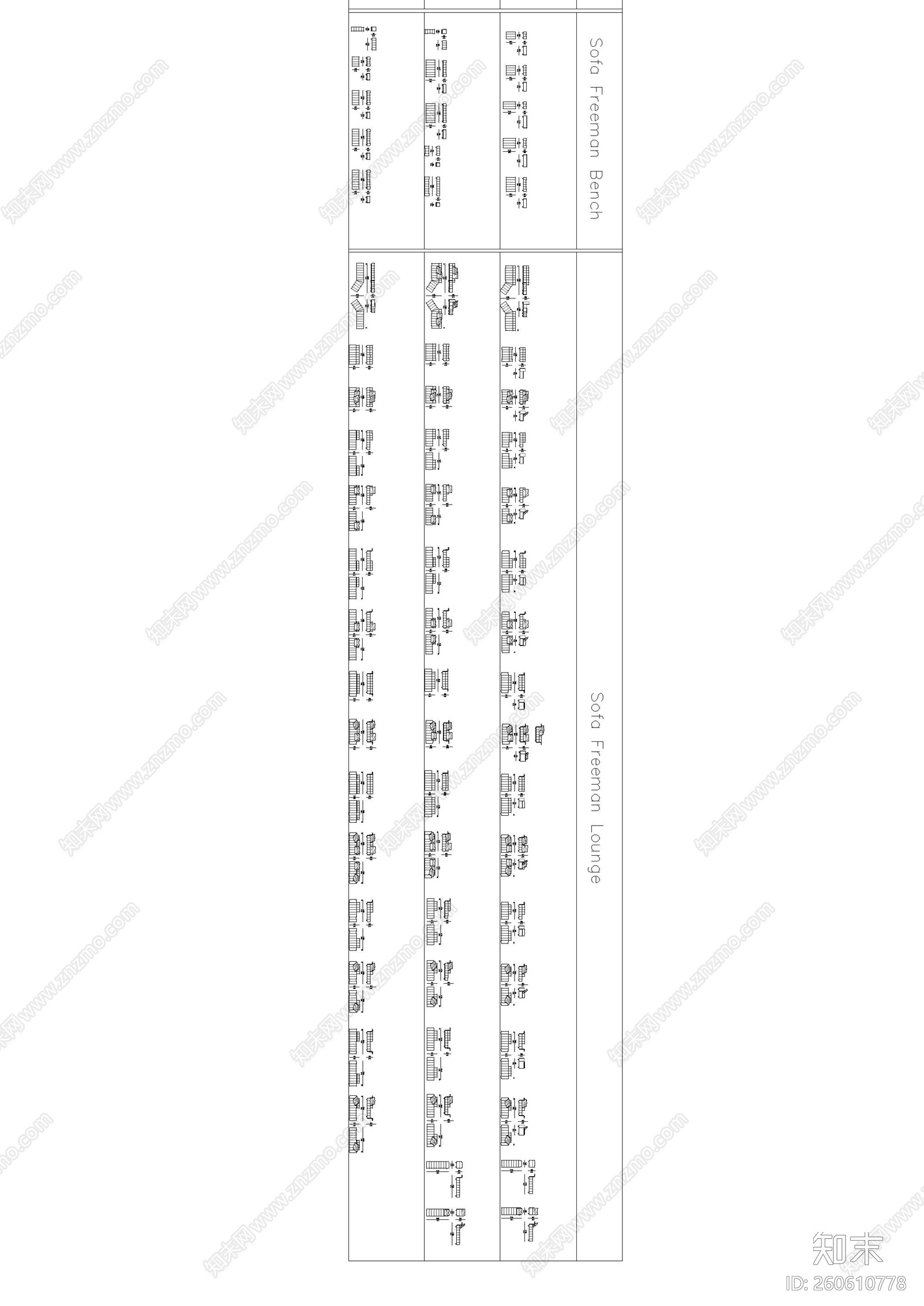 意大利顶级家具Minotti产品案例合集CAD图块施工图下载【ID:260610778】