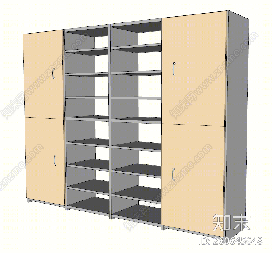 现代风格档案柜SU模型下载【ID:260645648】