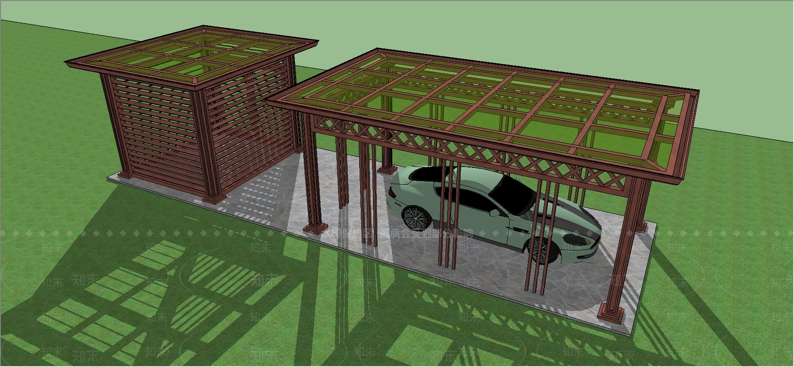 中式景观小建筑SU模型下载【ID:660662727】