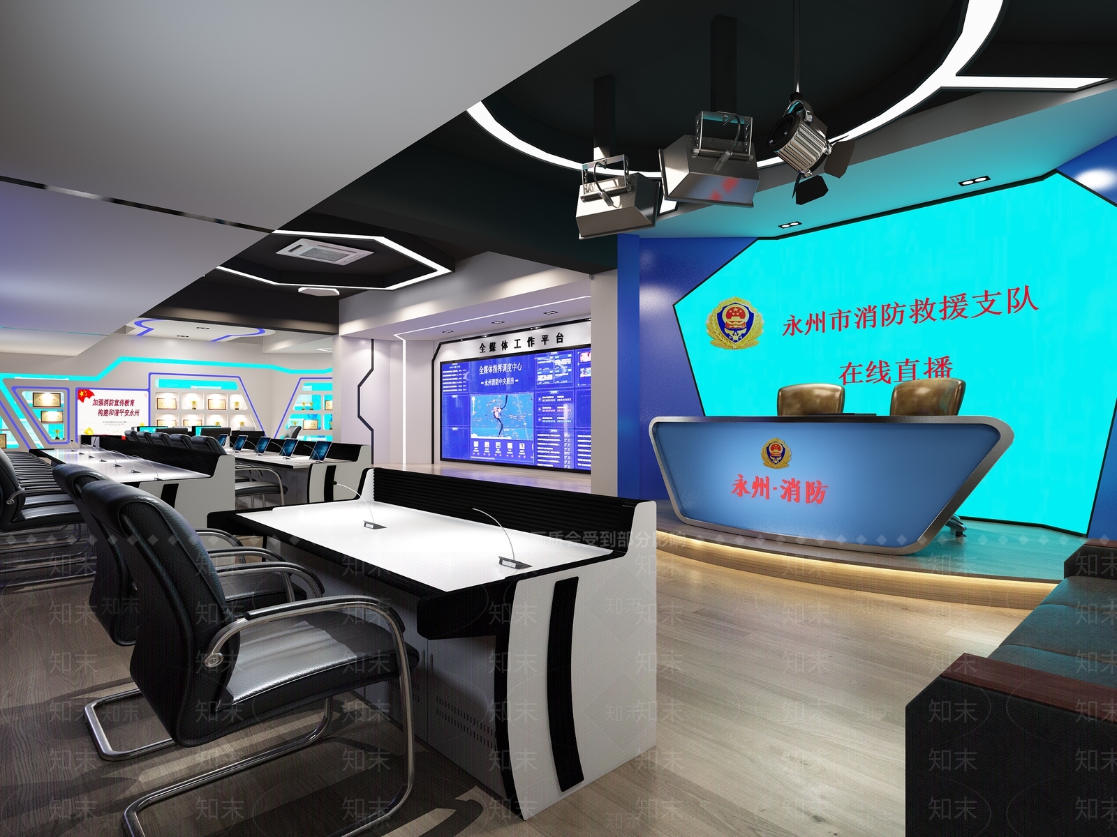 现代在线演播室3D模型下载【ID:560664201】