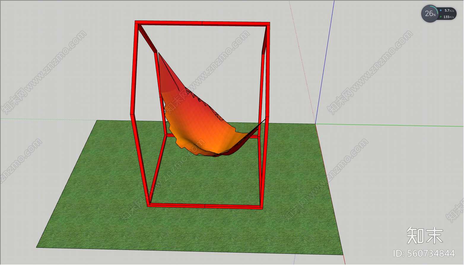 现代风格吊床SU模型下载【ID:560734844】