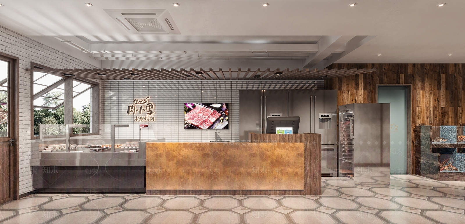 现代烤肉店3D模型下载【ID:360755315】