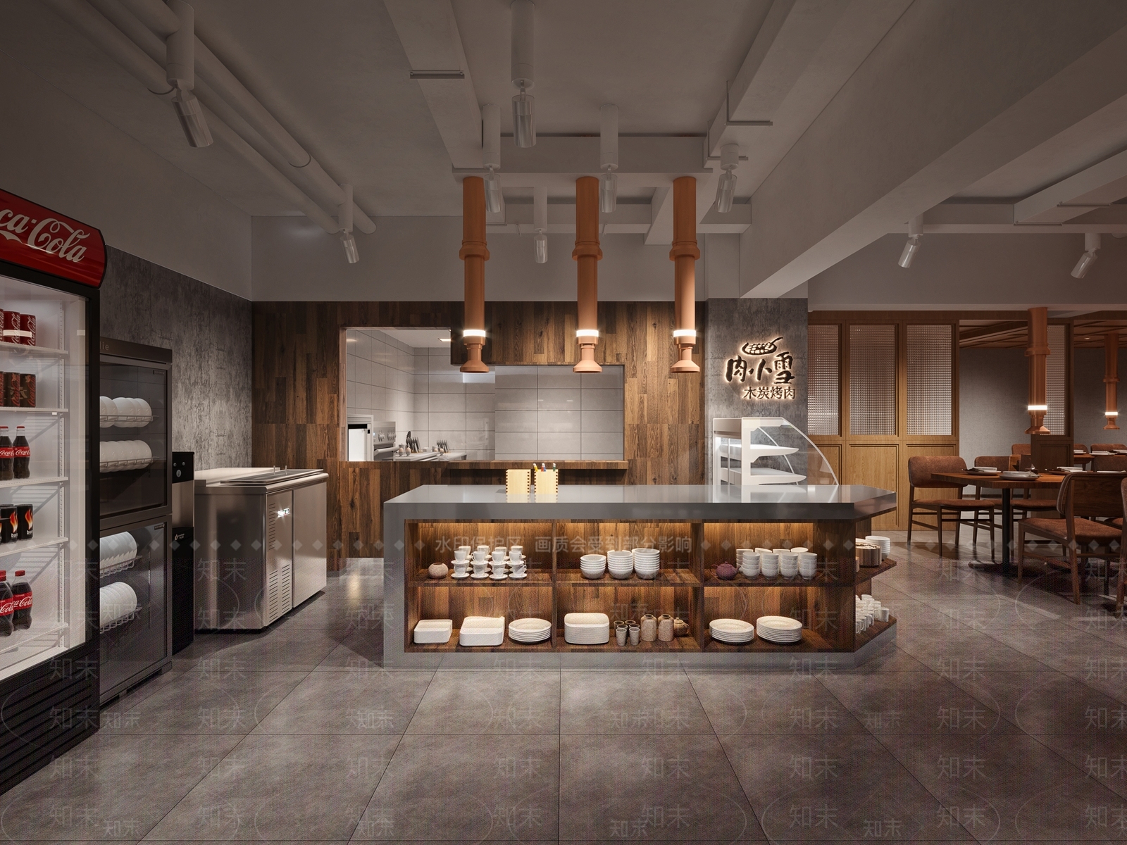 现代自助烤肉店3D模型下载【ID:360756309】