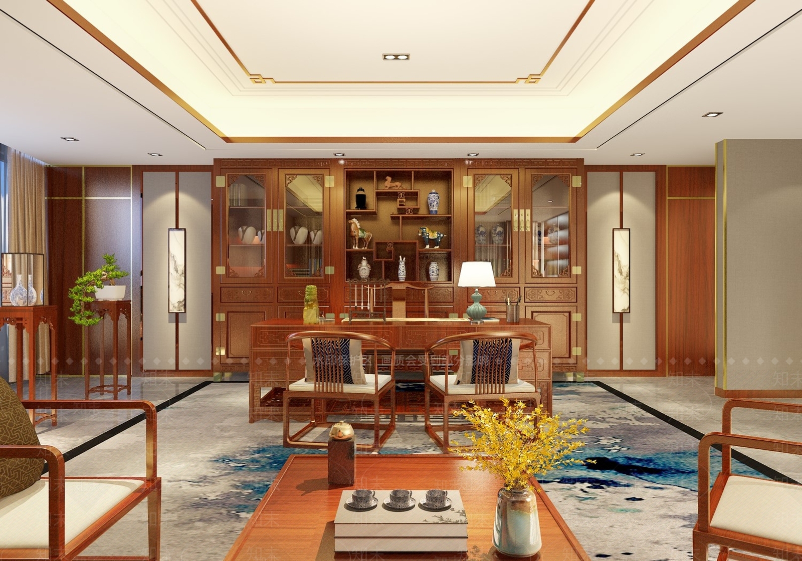 中式红木家具3D模型下载【ID:760789653】