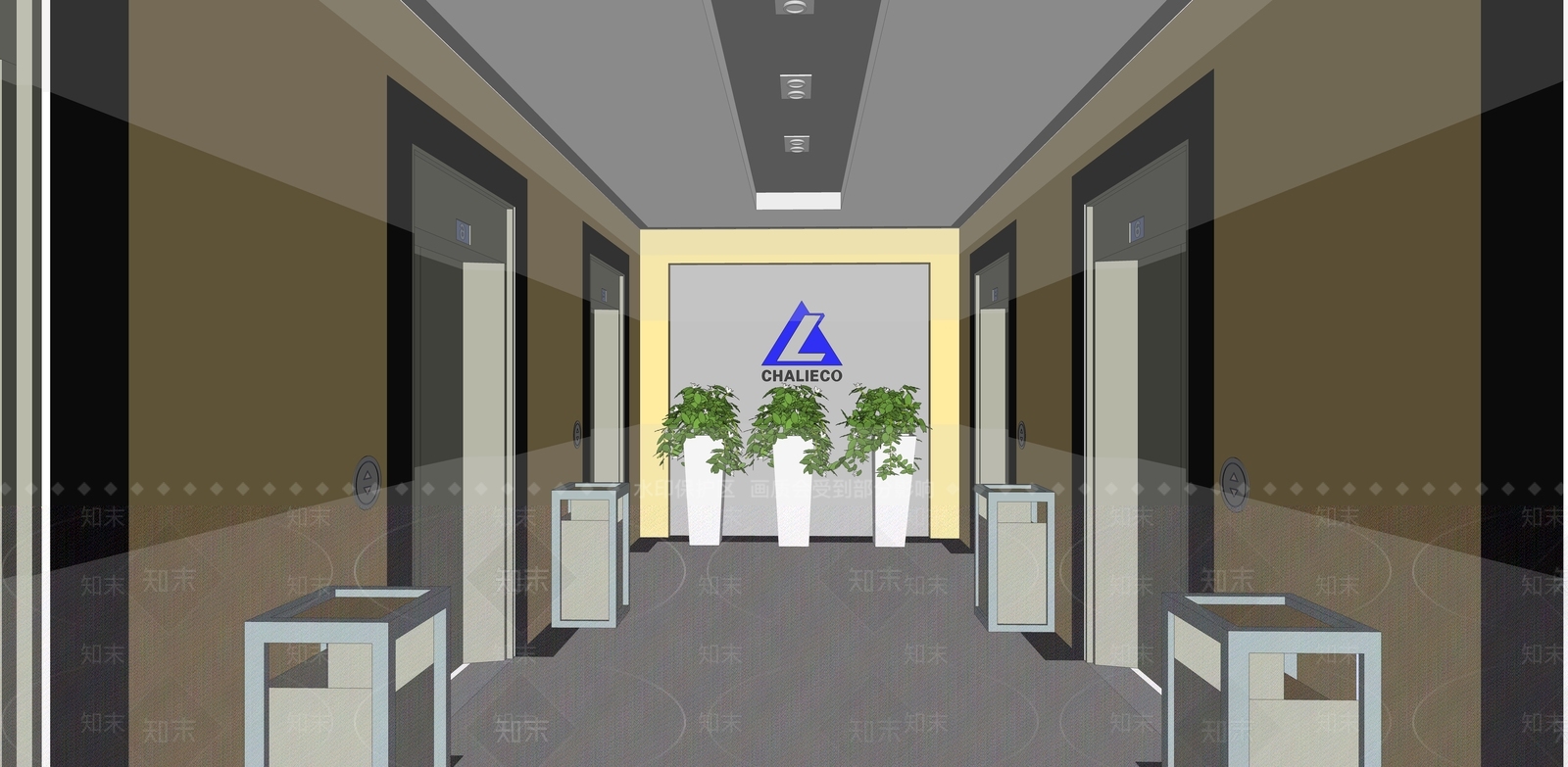 现代风格办公室SU模型下载【ID:360796241】