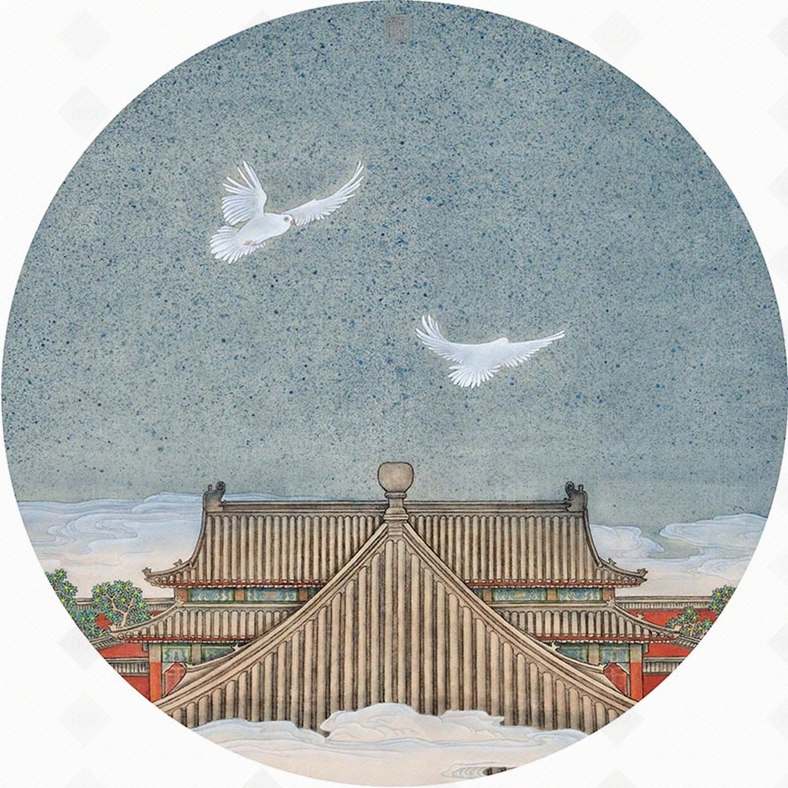 新中式壁纸壁画装饰画贴图下载【ID:360856886】