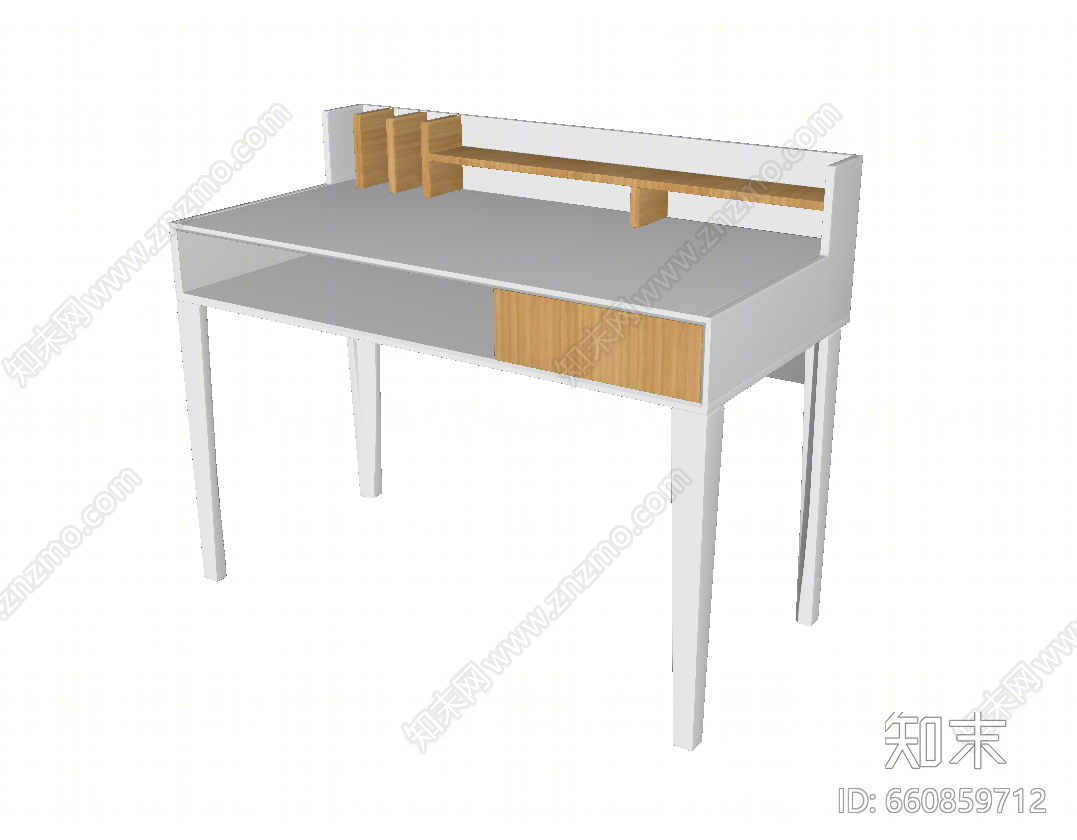 现代风格书桌SU模型下载【ID:660859712】