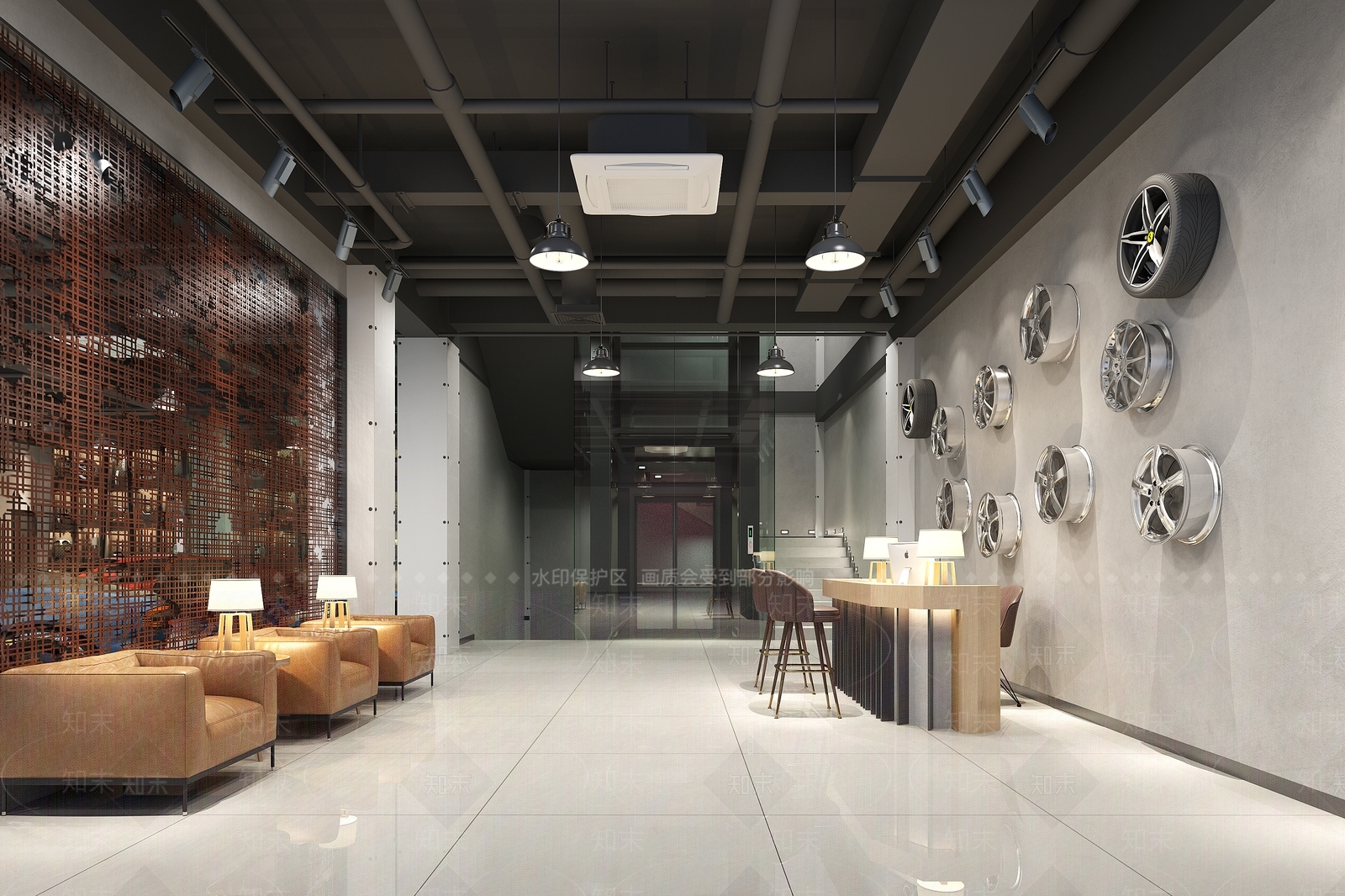 工业风汽车4S店3D模型下载【ID:660914147】