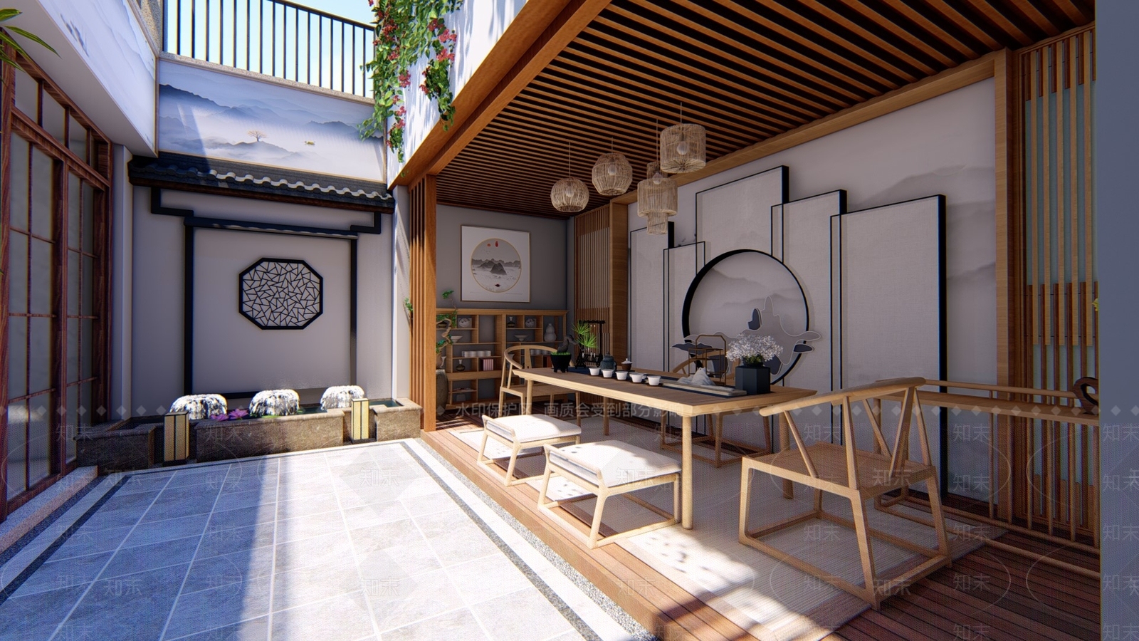 新中式风格多层住宅SU模型下载【ID:260976666】