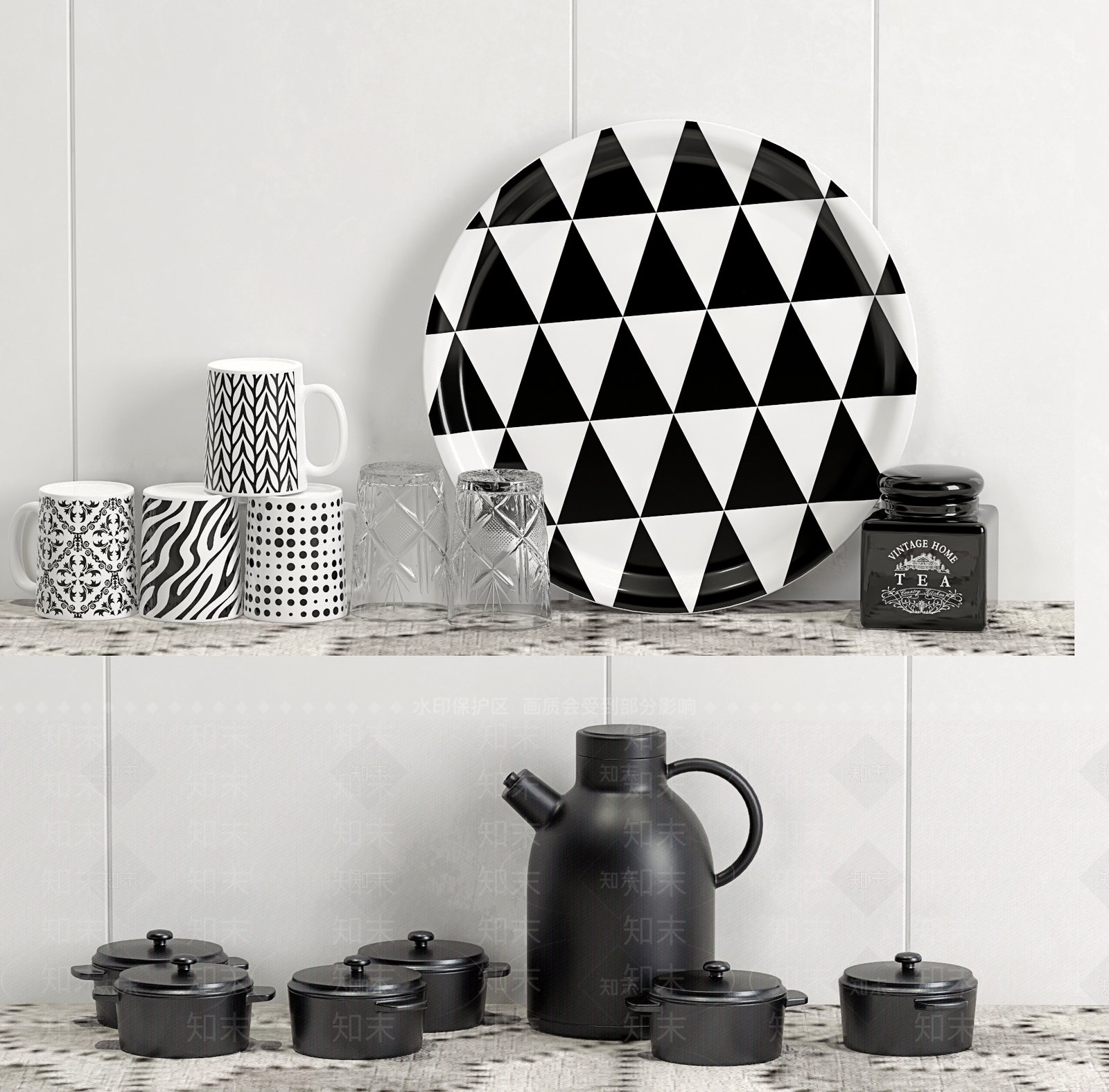 简欧茶具3D模型下载【ID:160984570】