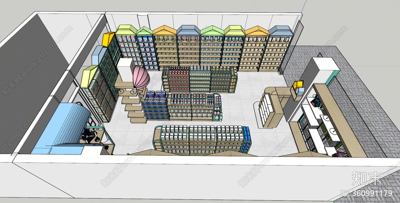 现代风格母婴店SU模型下载【ID:360991179】