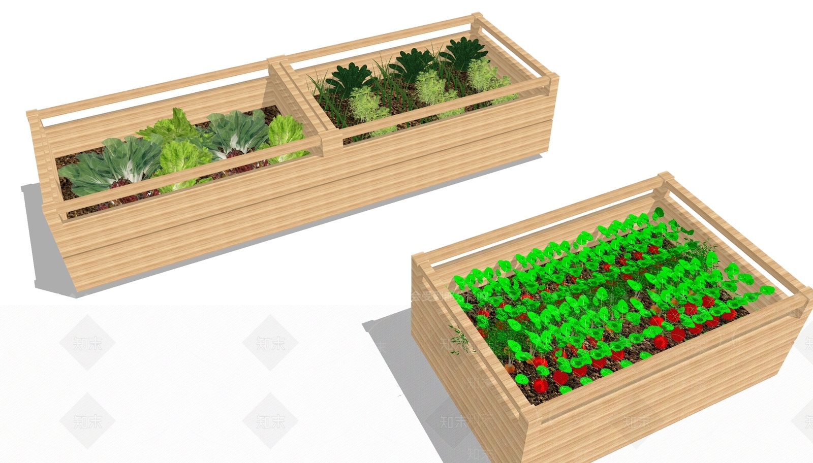 新中式花草SU模型草图