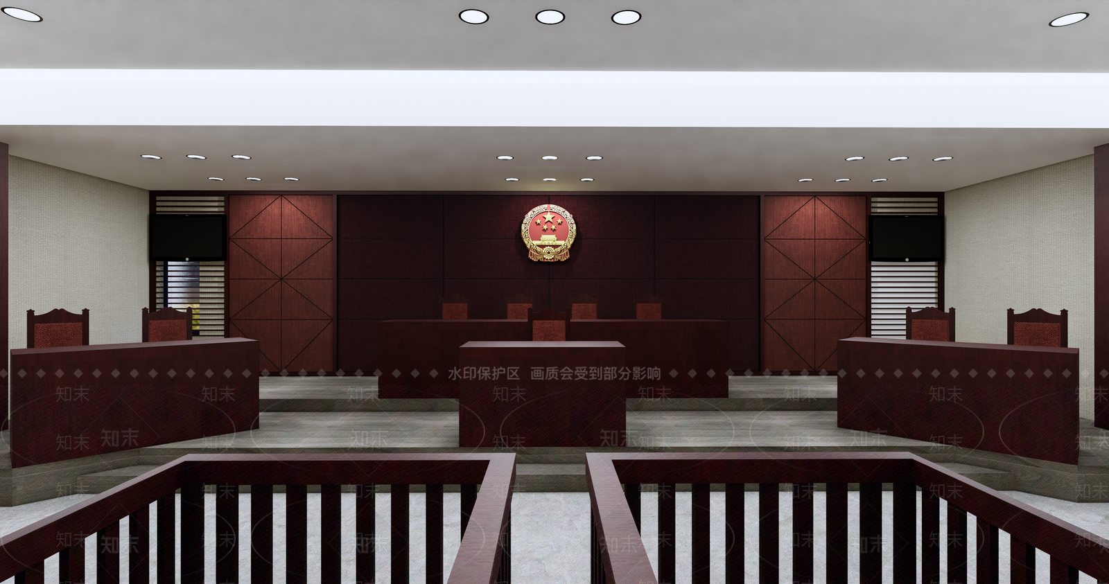 现代法庭SU模型下载【ID:861179205】