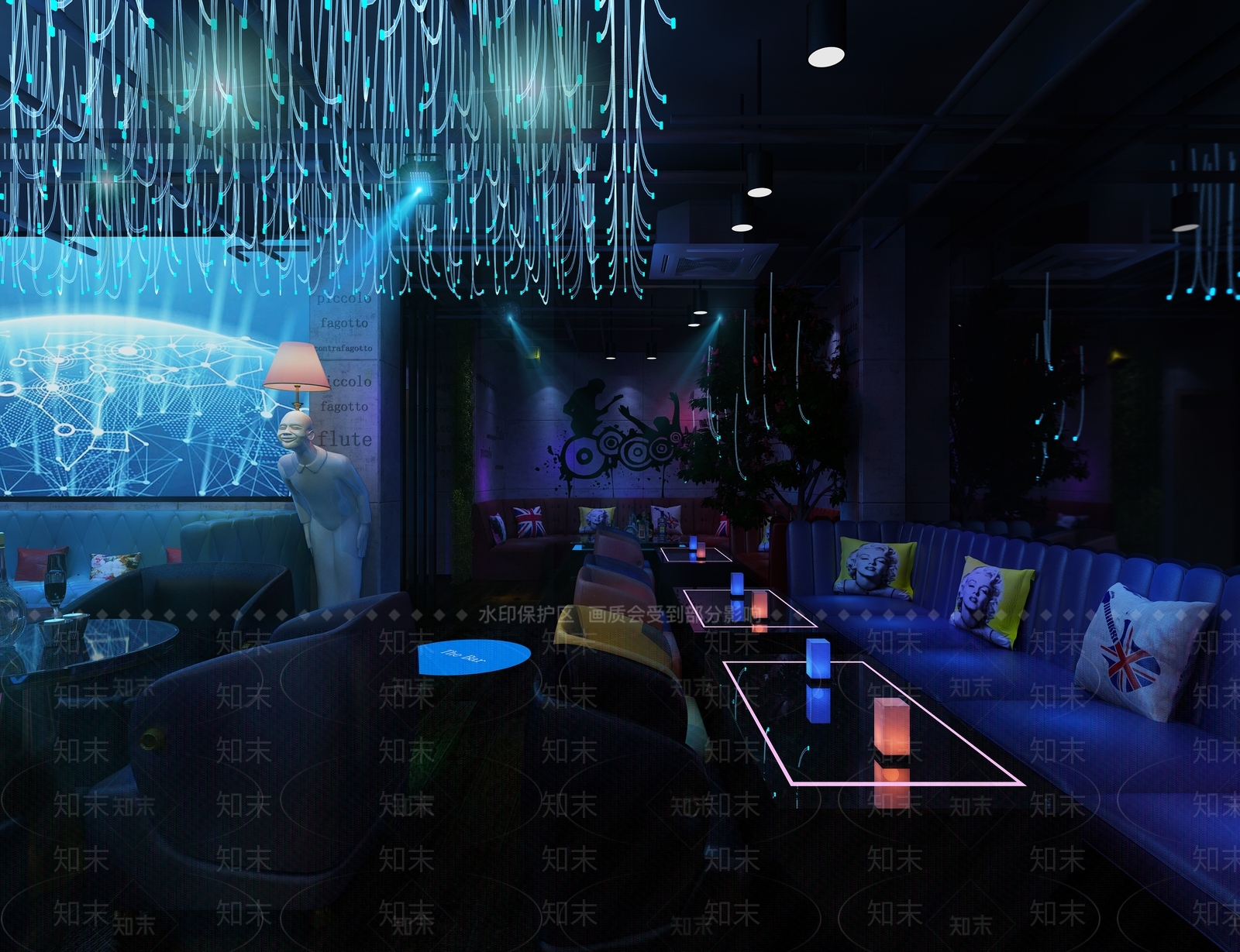 现代酒吧3D模型下载【ID:961215484】