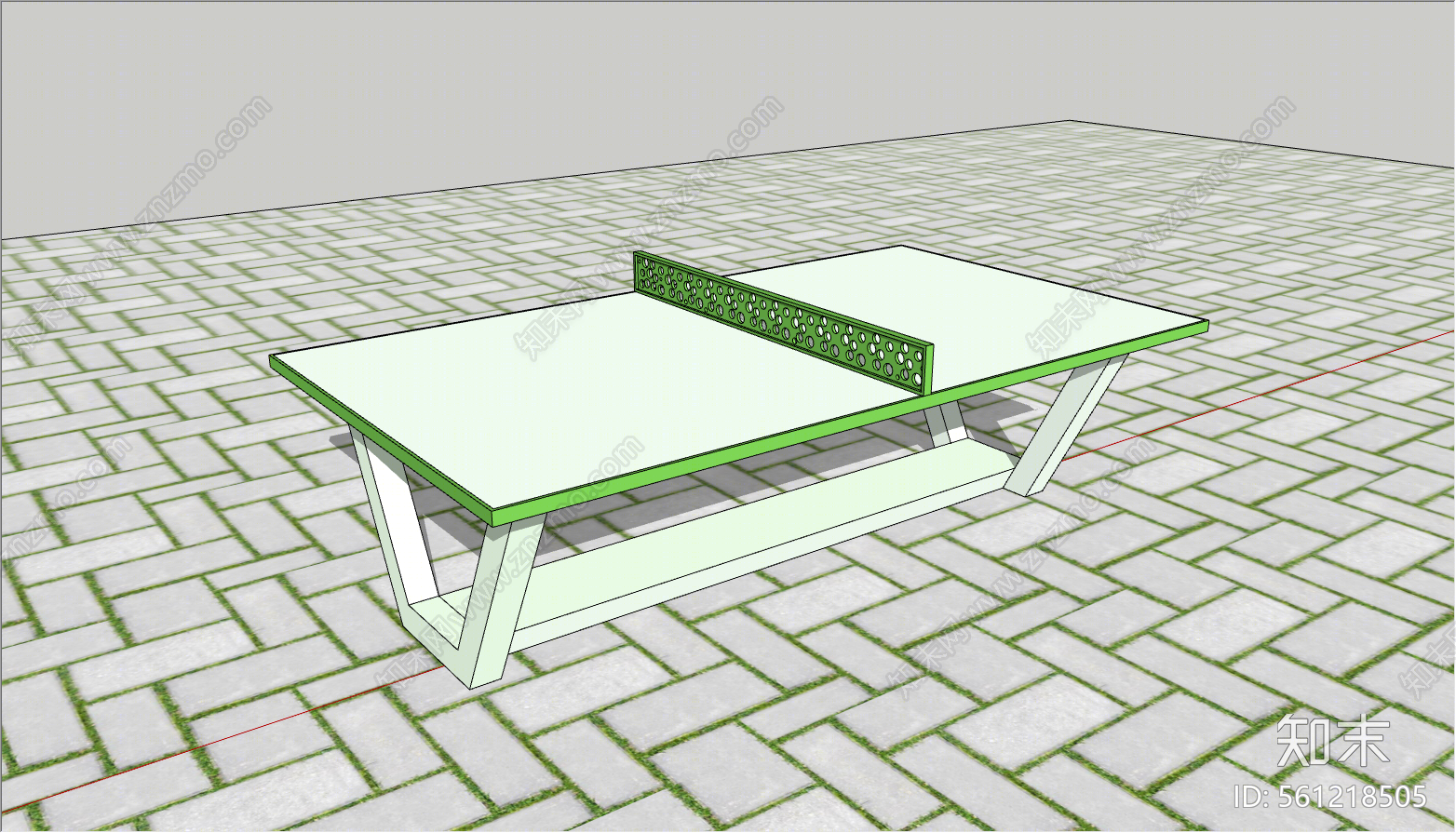 现代风格乒乓球桌SU模型下载【ID:561218505】