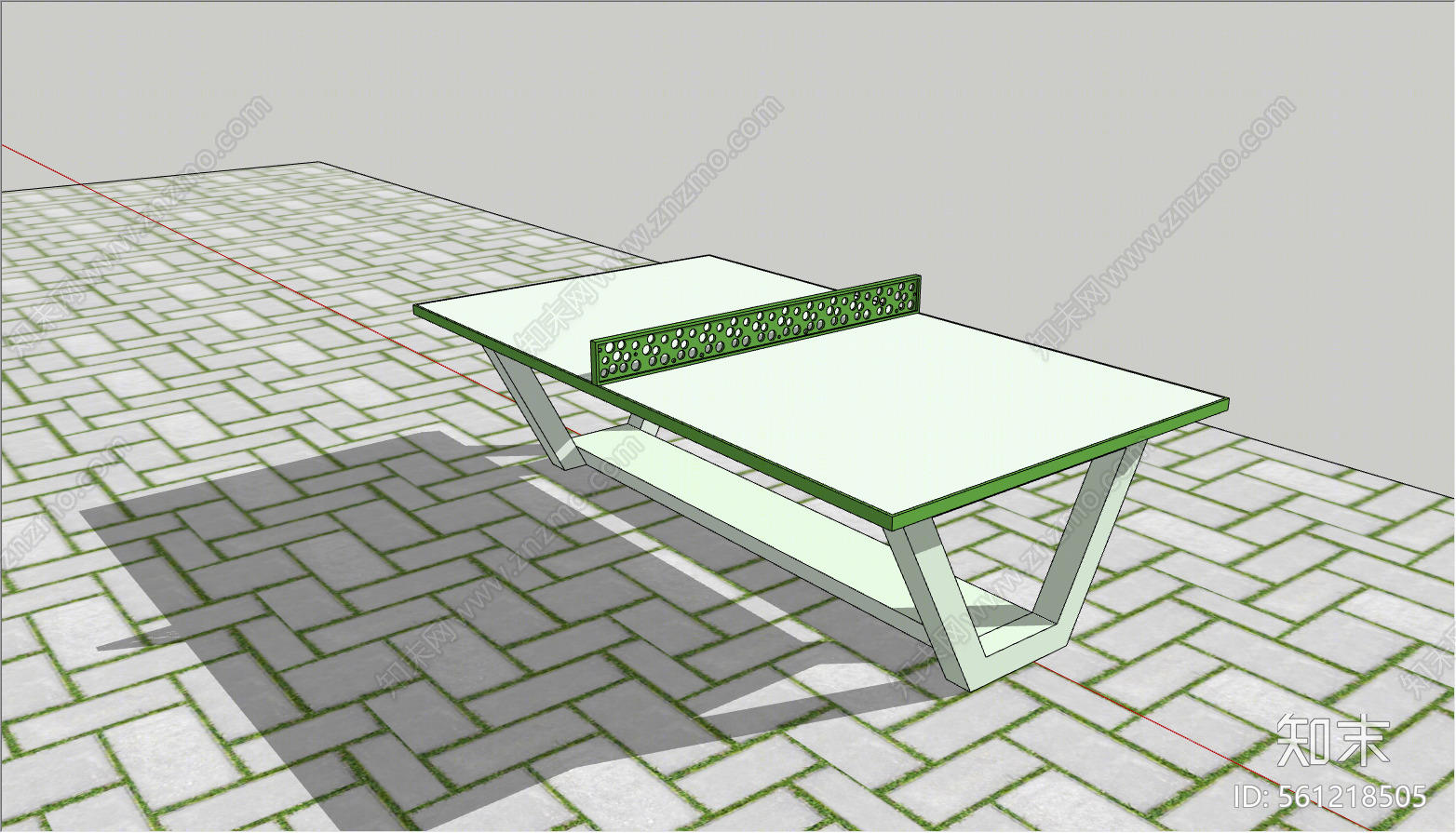 现代风格乒乓球桌SU模型下载【ID:561218505】