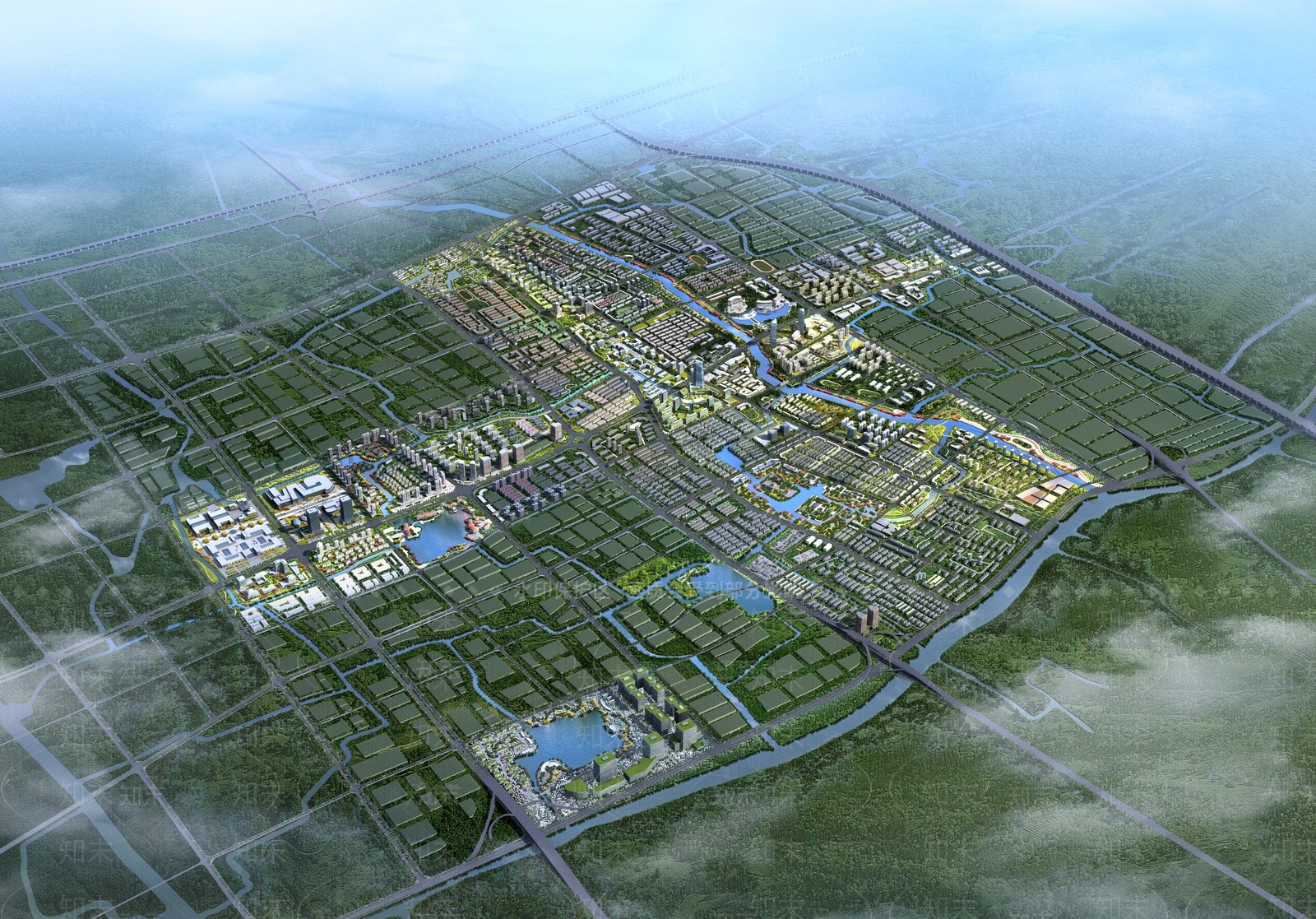 现代城市规划图3D模型下载【ID:461245238】